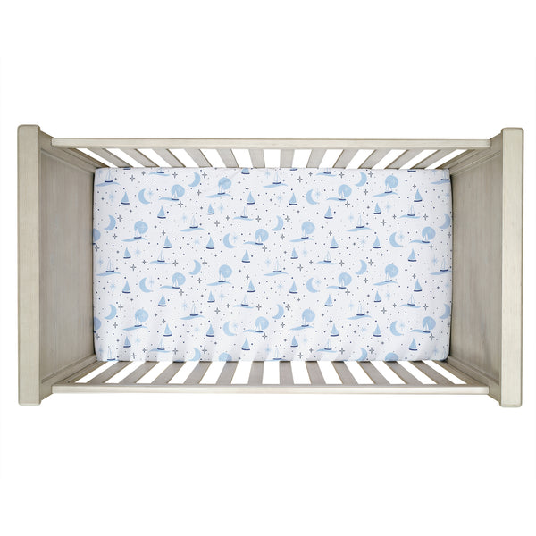 Little Skipper Cotton Fitted Crib Sheet by Lambs & Ivy