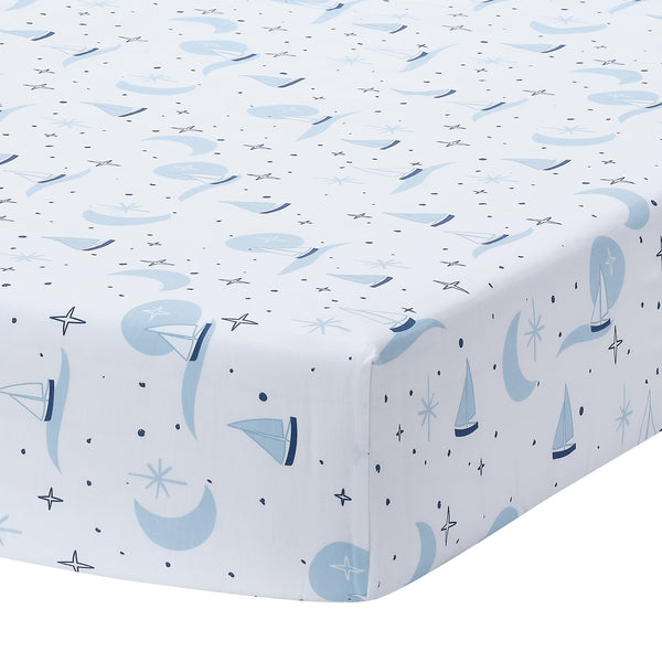 Little Skipper Cotton Fitted Crib Sheet by Lambs & Ivy