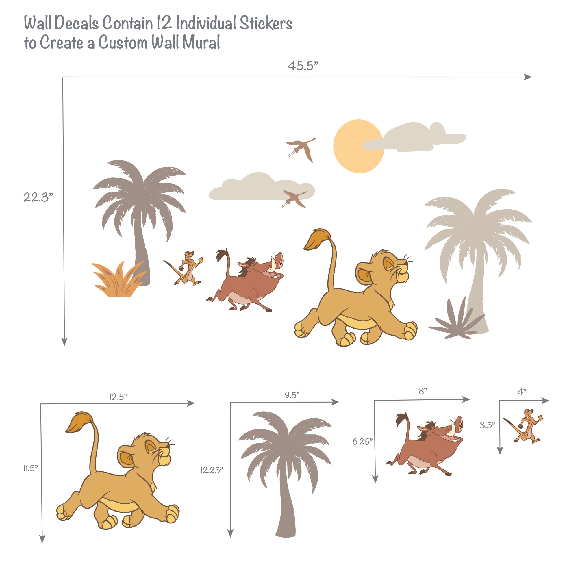 Disney Baby Lion King Safari Mural-Like Wall Decals/Stickers – Lambs & Ivy