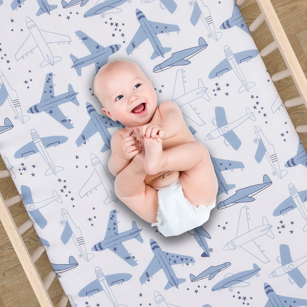 Little Aviator Fitted Crib Sheet by Bedtime Originals