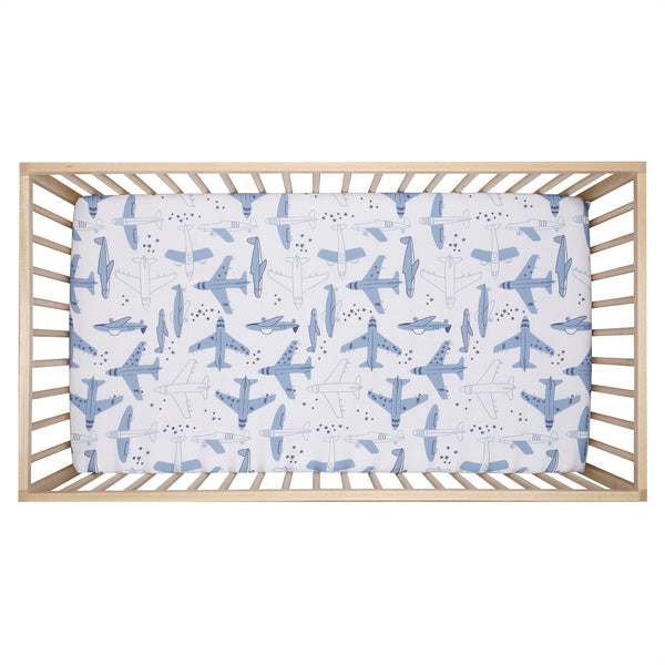 Little Aviator Fitted Crib Sheet by Bedtime Originals