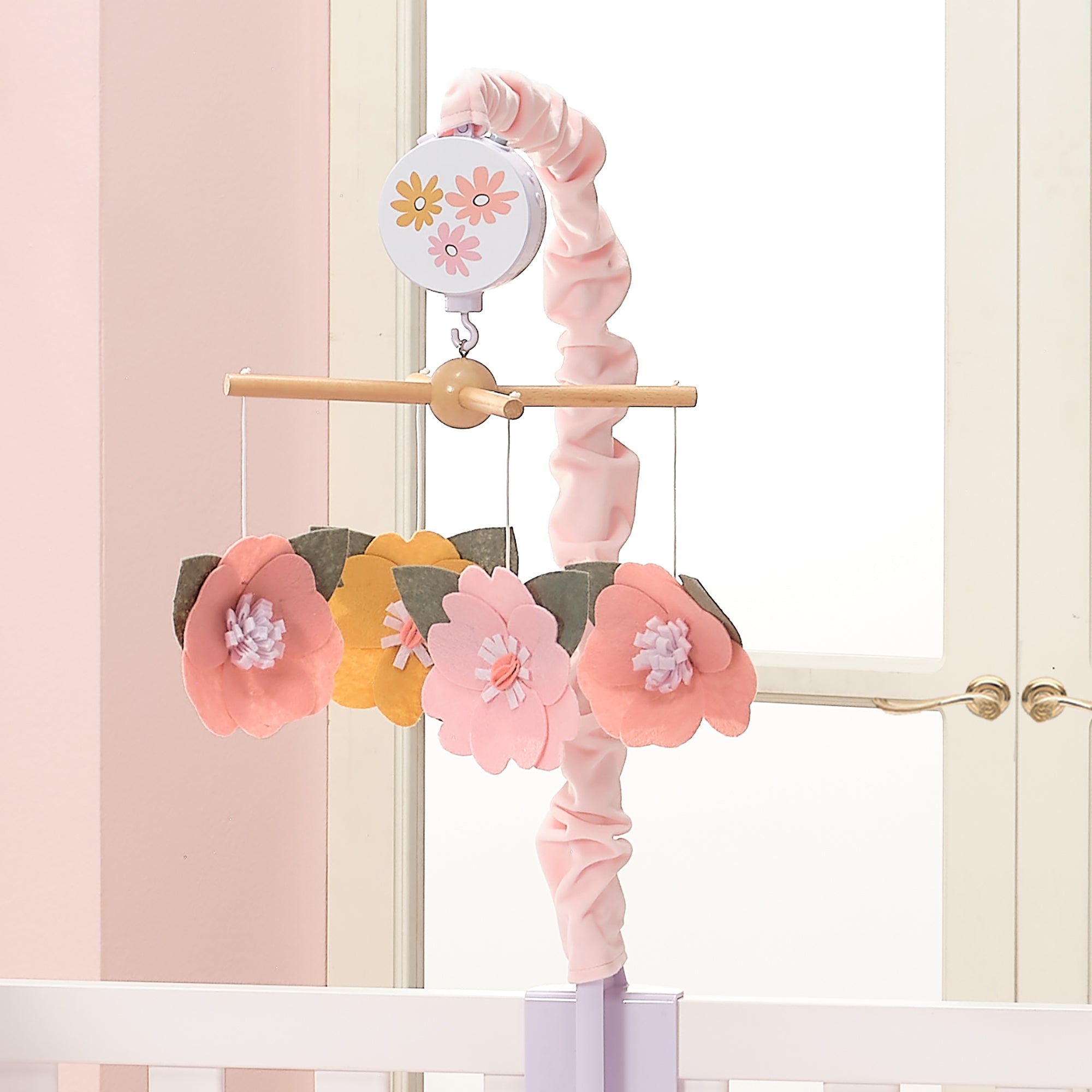 Little Garden Felt Flowers Musical Baby Crib Mobile Soother Toy