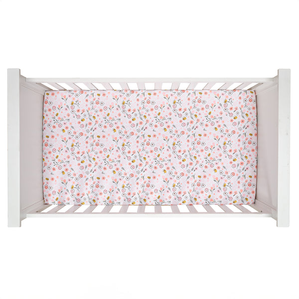 Little Garden Cotton Fitted Crib Sheet by Lambs & Ivy