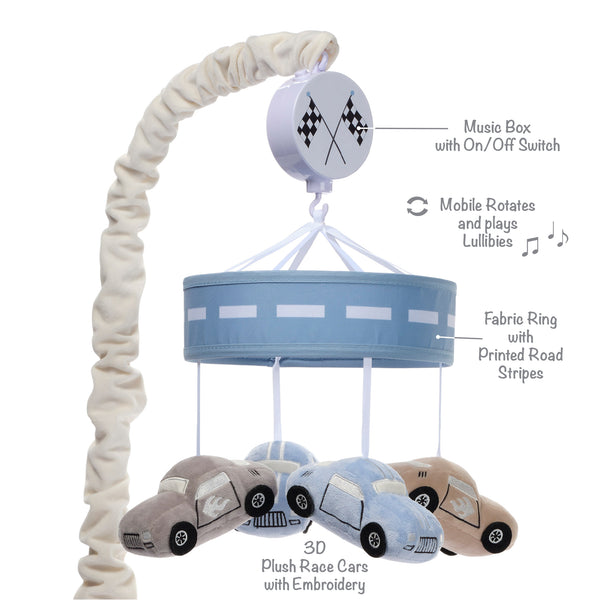 Little Racer Musical Baby Crib Mobile by Lambs & Ivy