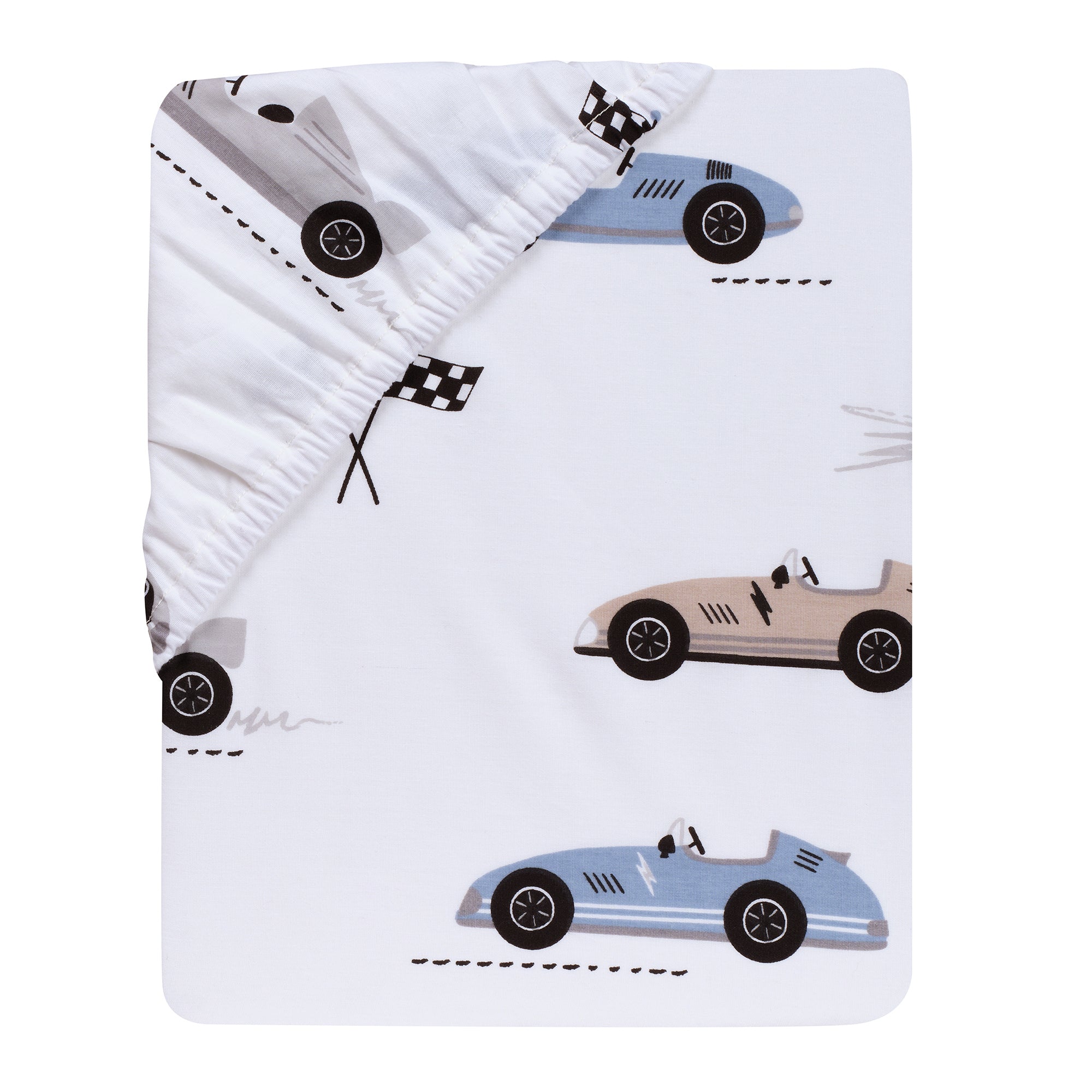 Little Racer Cotton Cars/Transportation Fitted Crib/Toddler Sheet