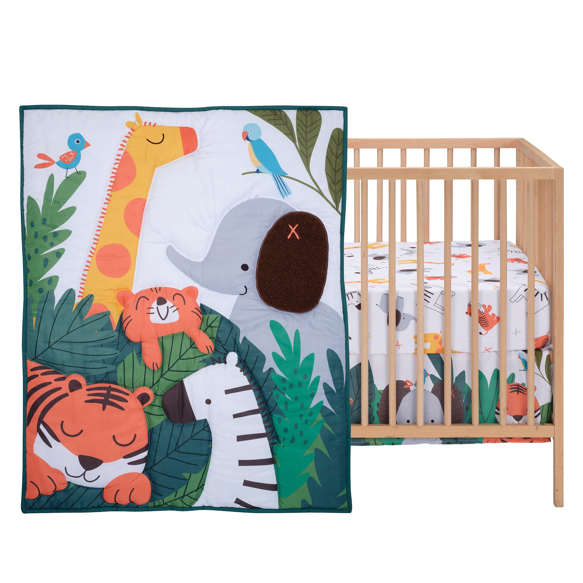 Lollipop Jungle 3-Piece Baby Nursery Crib Bedding Set – Lambs & Ivy