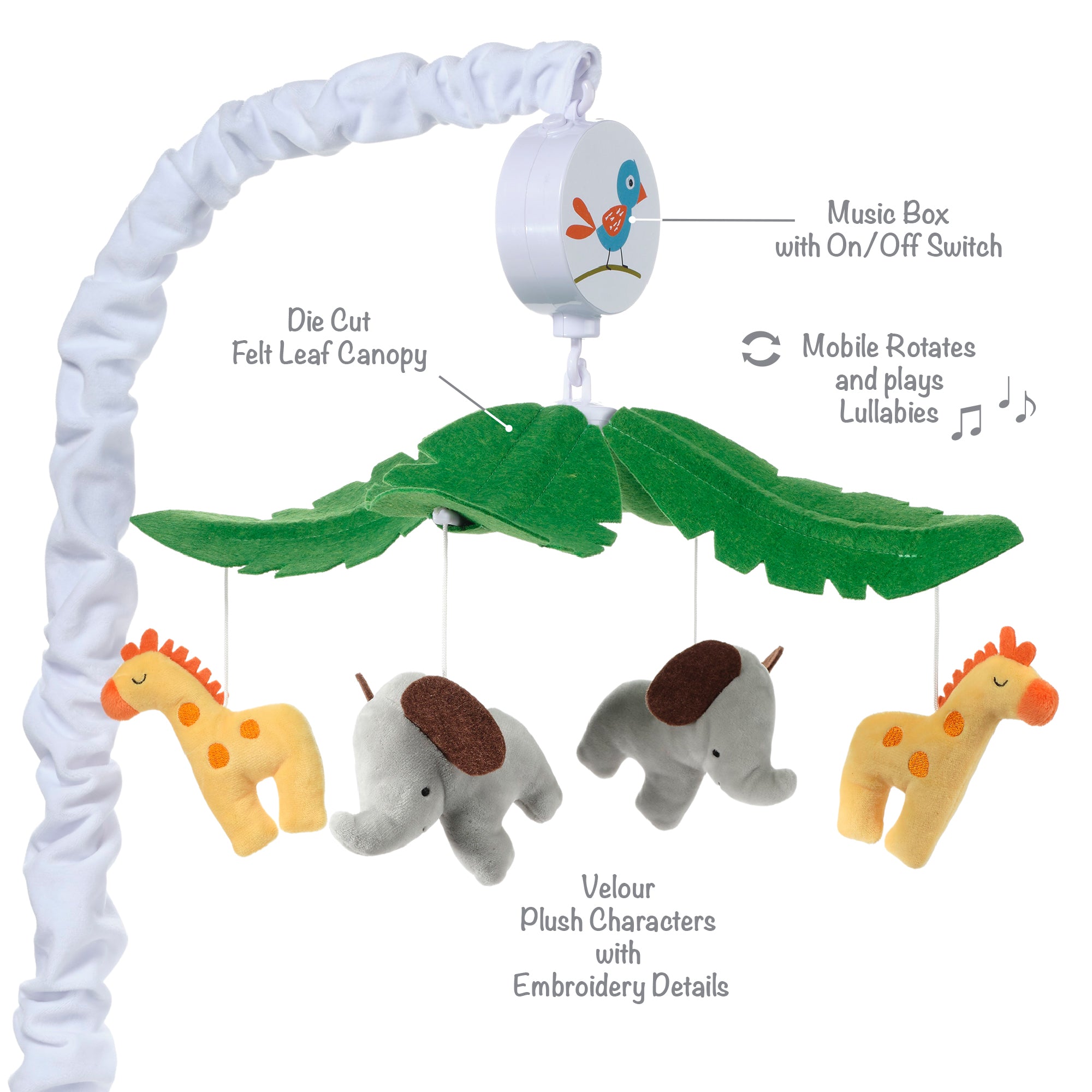 Lollipop Jungle Musical Baby Crib Mobile by Bedtime Originals