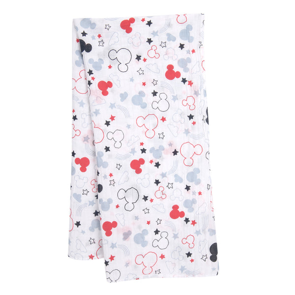 Mickey Mouse Swaddle Blanket & Plush Gift Set by Lambs & Ivy