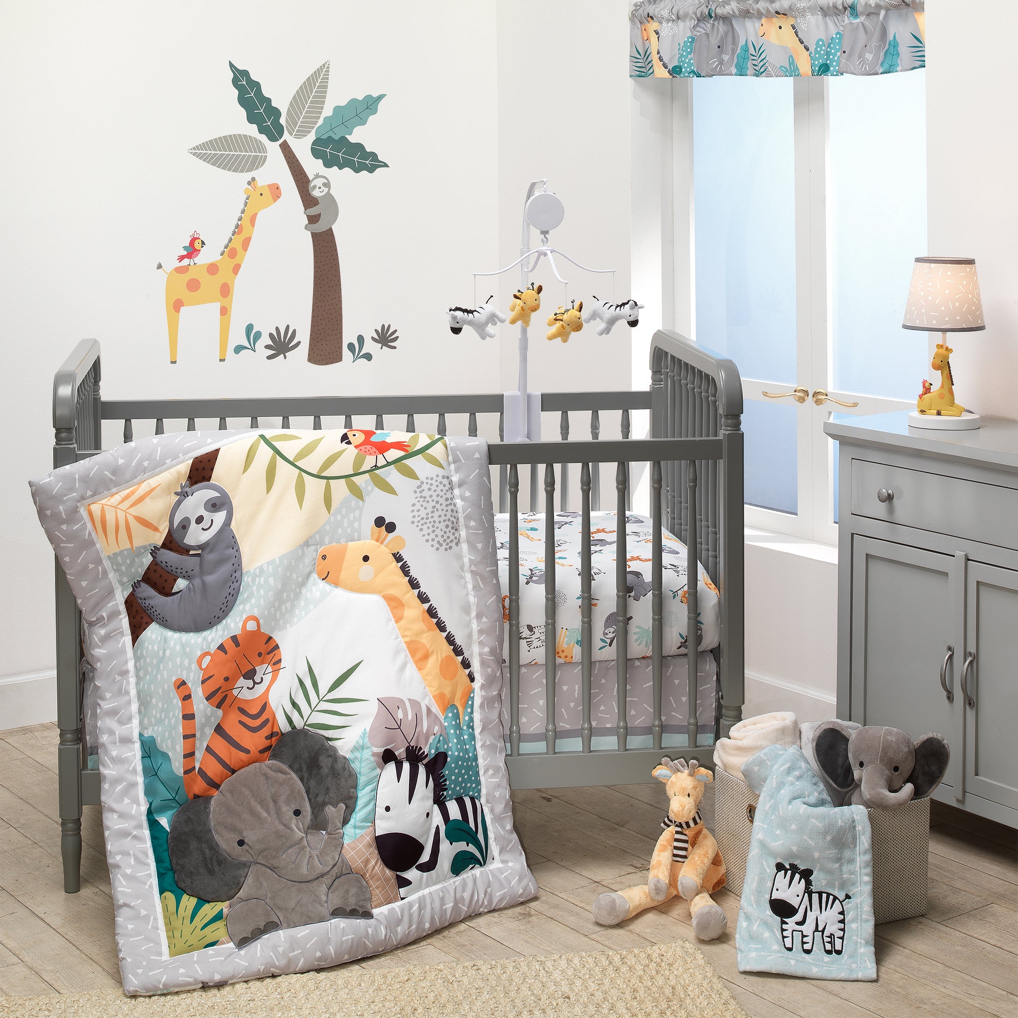 Mighty Jungle Animals Giraffe/Zebra Musical Baby Crib Mobile