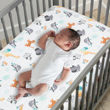 Mighty Jungle Fitted Crib Sheet by Bedtime Originals