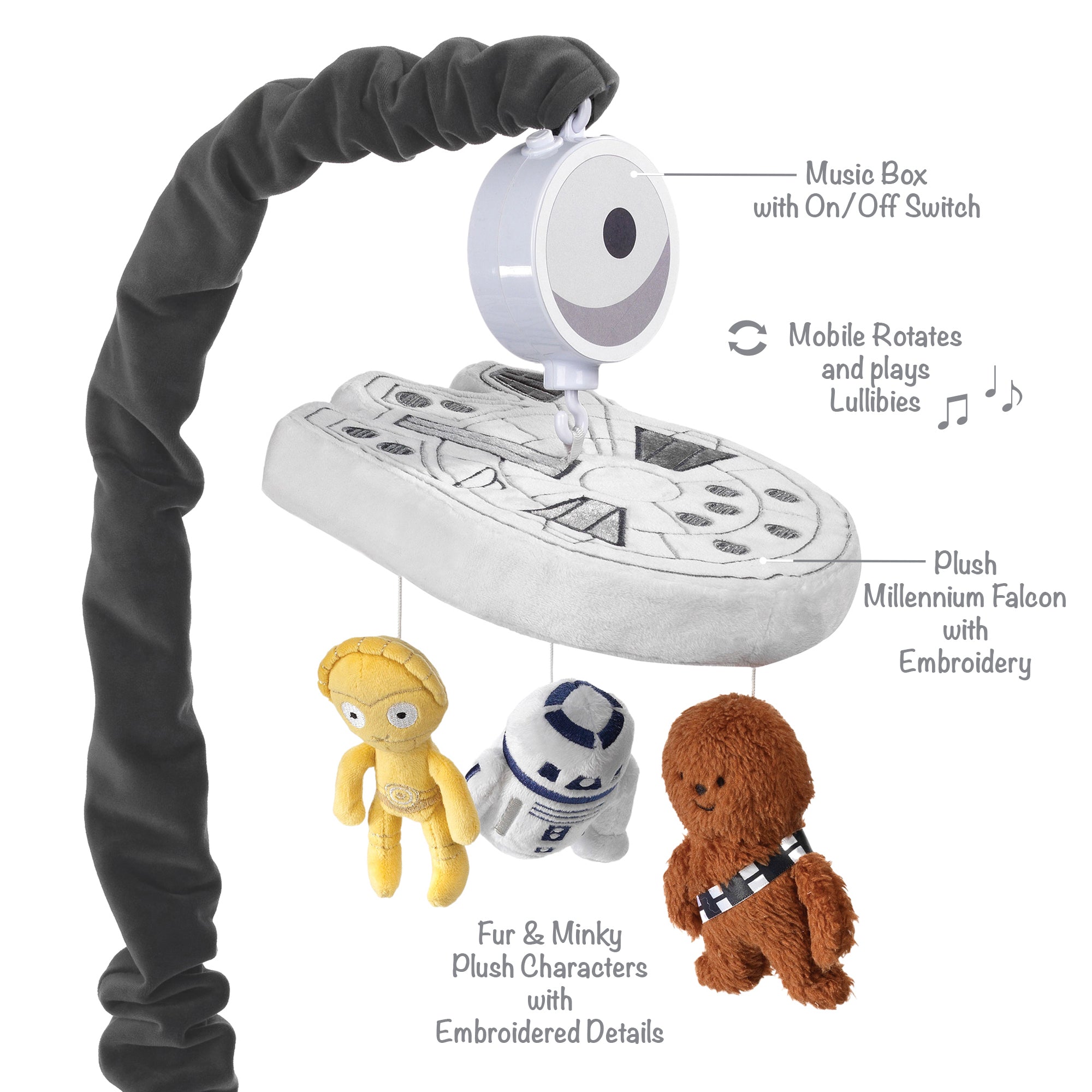 Star Wars Millennium Falcon Musical Baby Crib Mobile by Lambs & Ivy