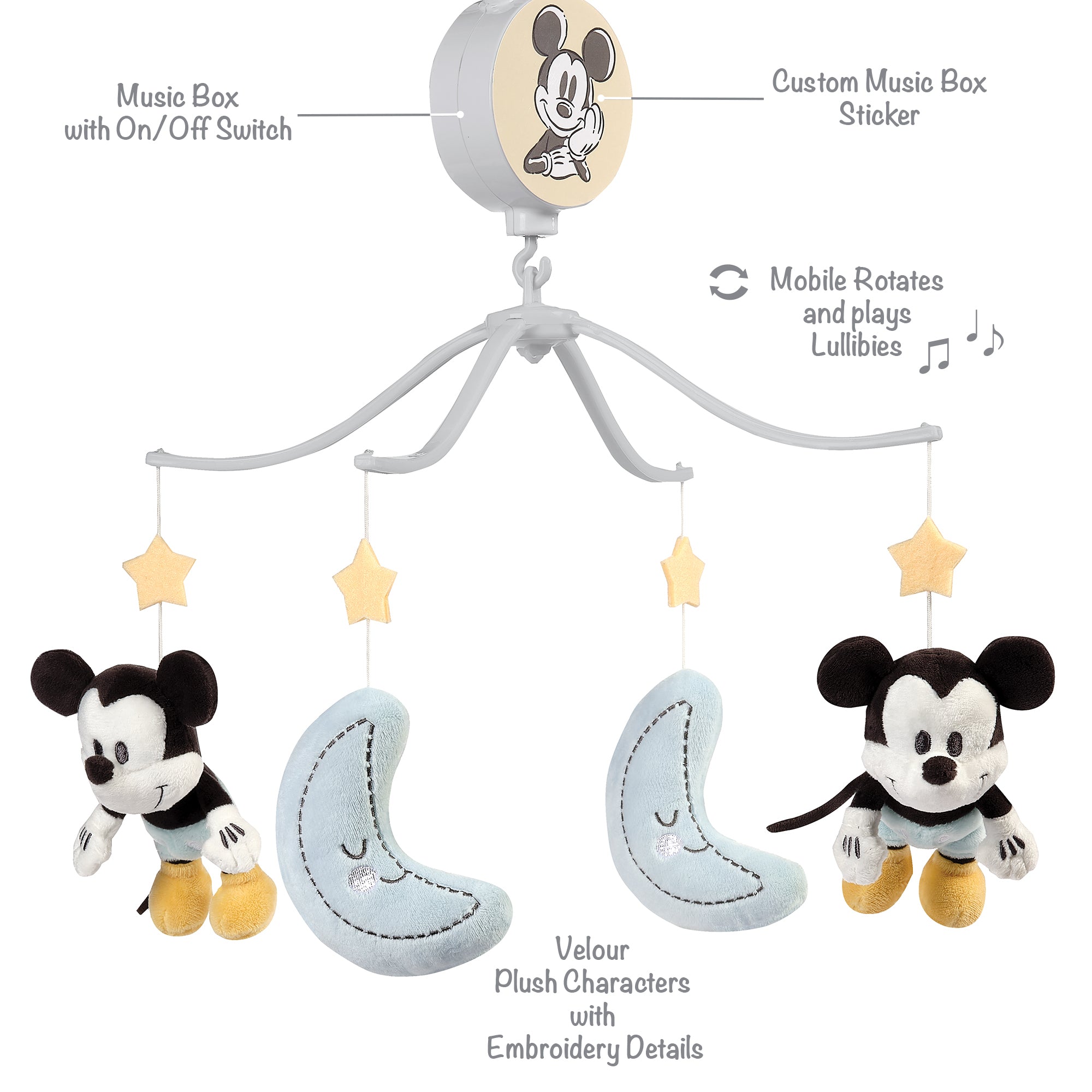 Moonlight Mickey Musical Baby Crib Mobile by Lambs & Ivy