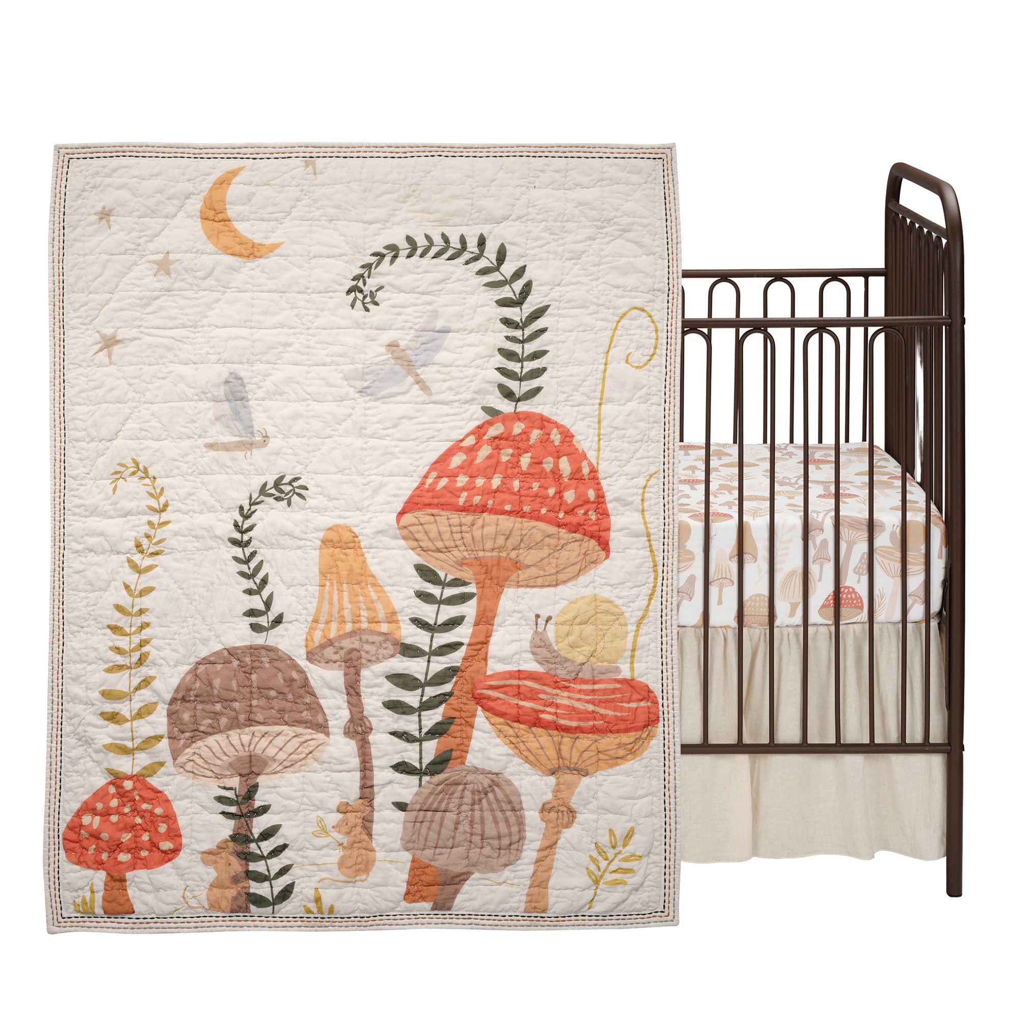 Mushroom Meadow 3-Piece Organic Crib Bedding Set by Lambs & Ivy
