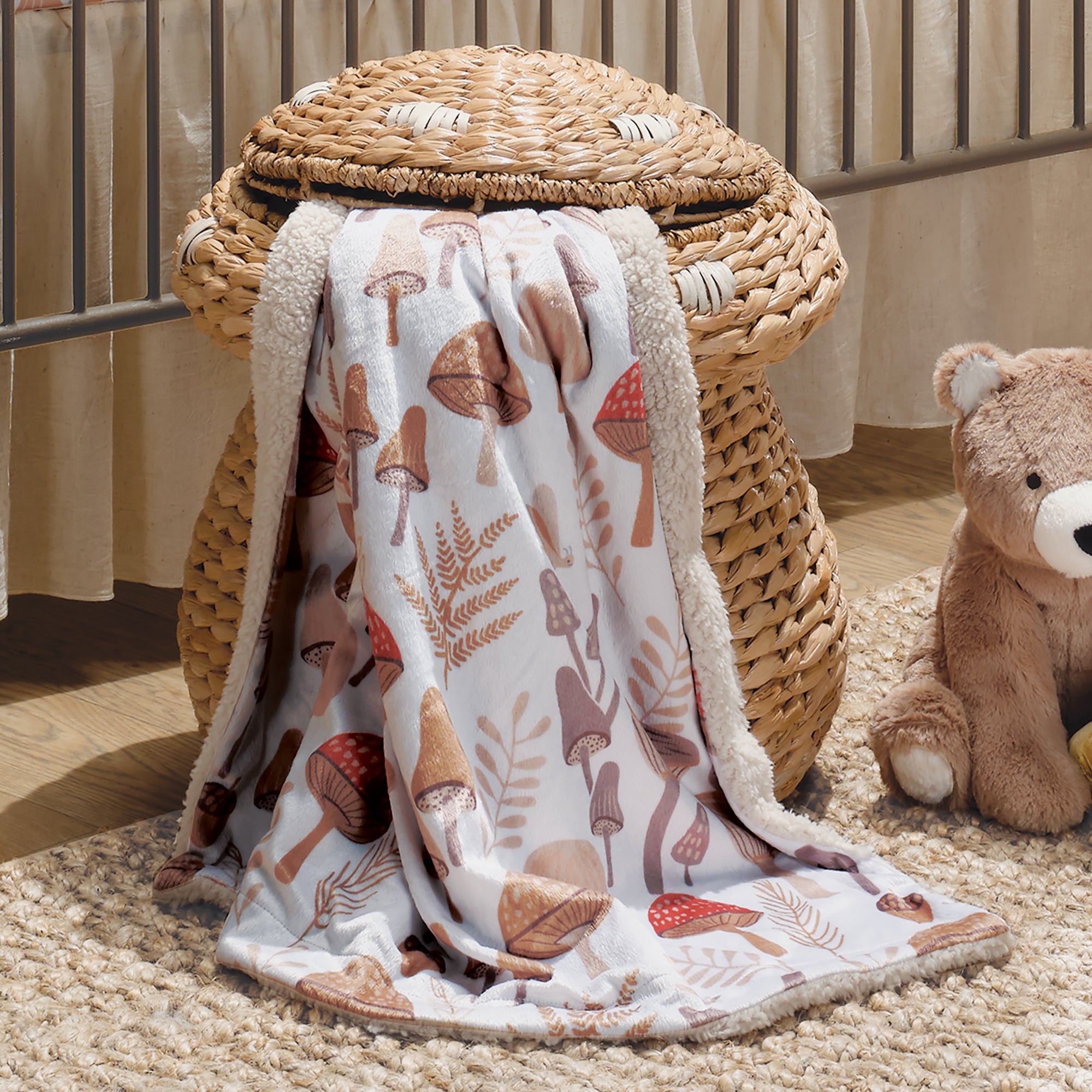 Mushroom Meadow Baby Blanket by Lambs & Ivy