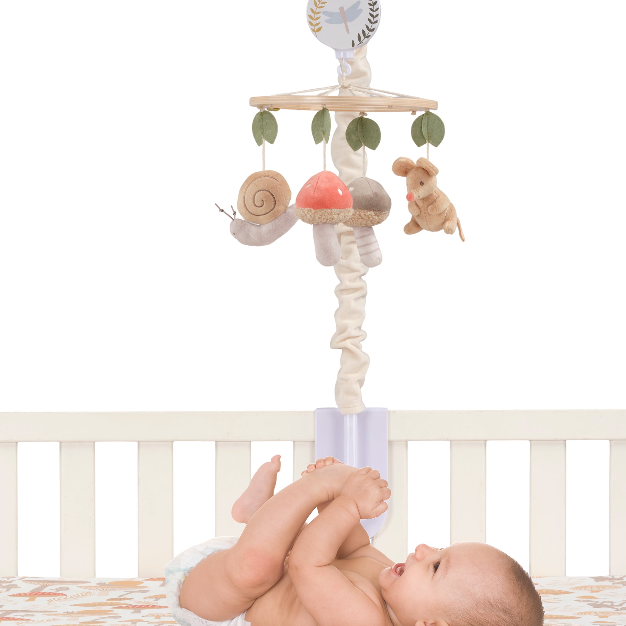 Mushroom Meadow Musical Baby Crib Mobile by Lambs & Ivy