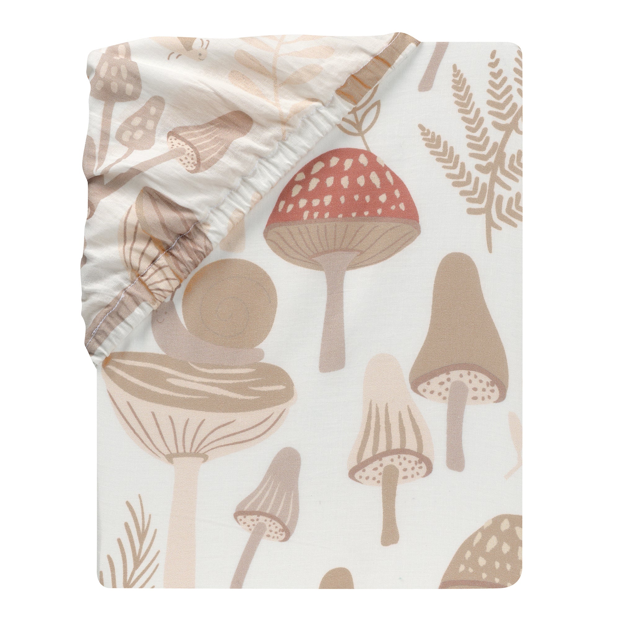 Mushroom Meadow Organic Cotton Crib Sheet by Lambs & Ivy