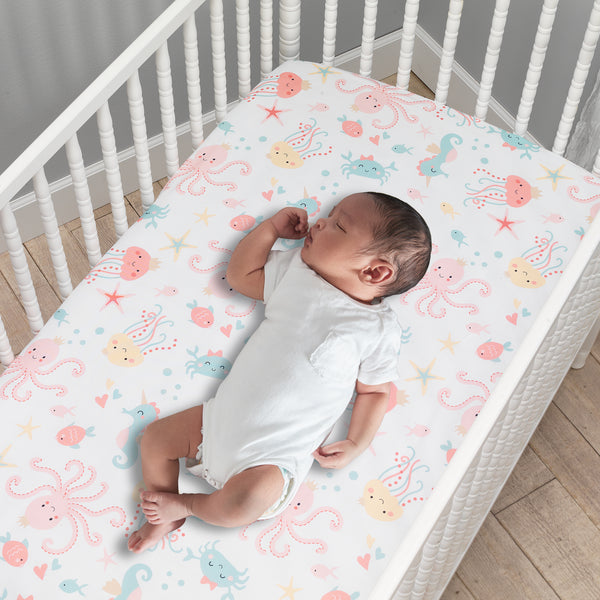Ocean Mist Fitted Crib Sheet by Bedtime Originals