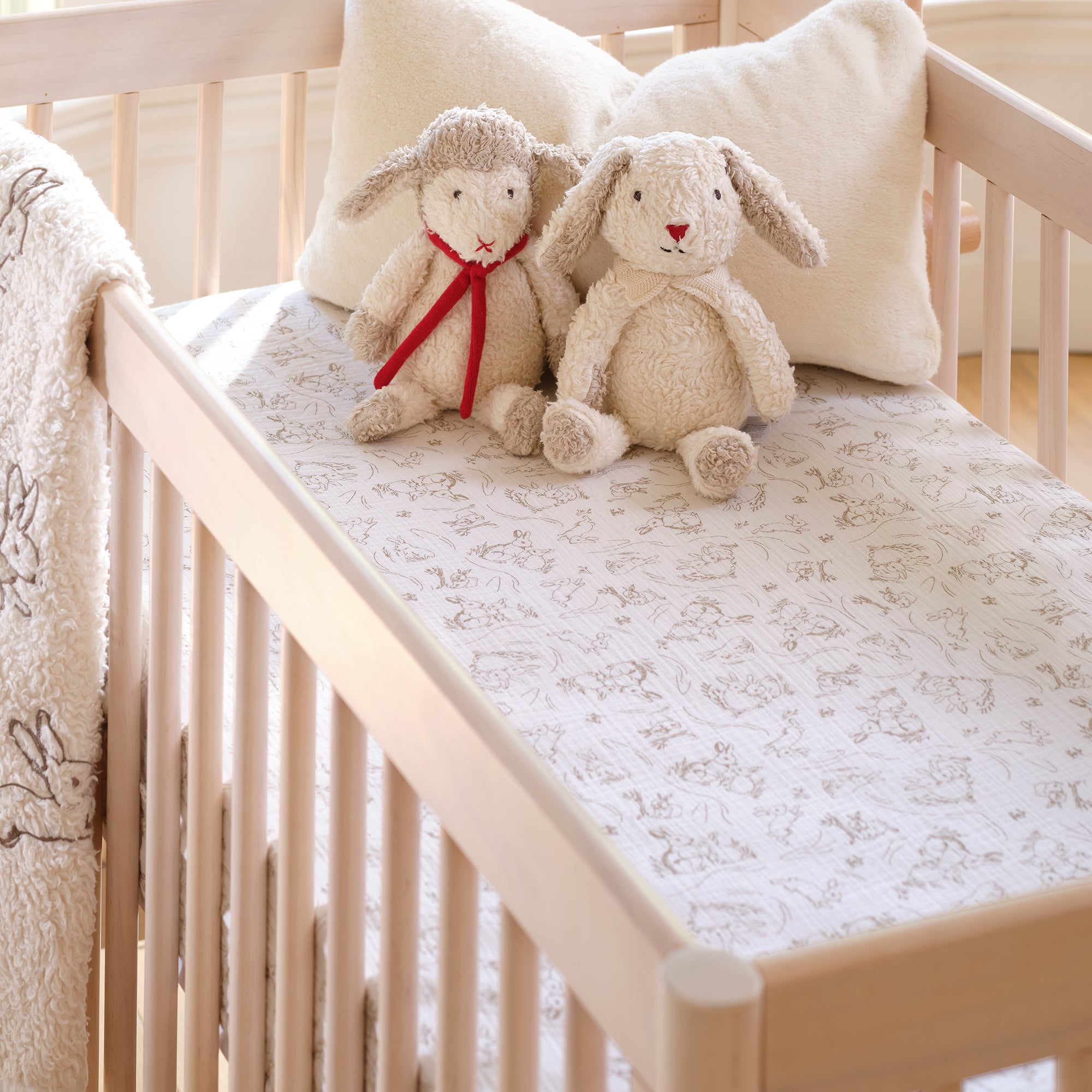 Signature Organic Cotton Bunny Fitted Crib Sheet by Lambs & Ivy