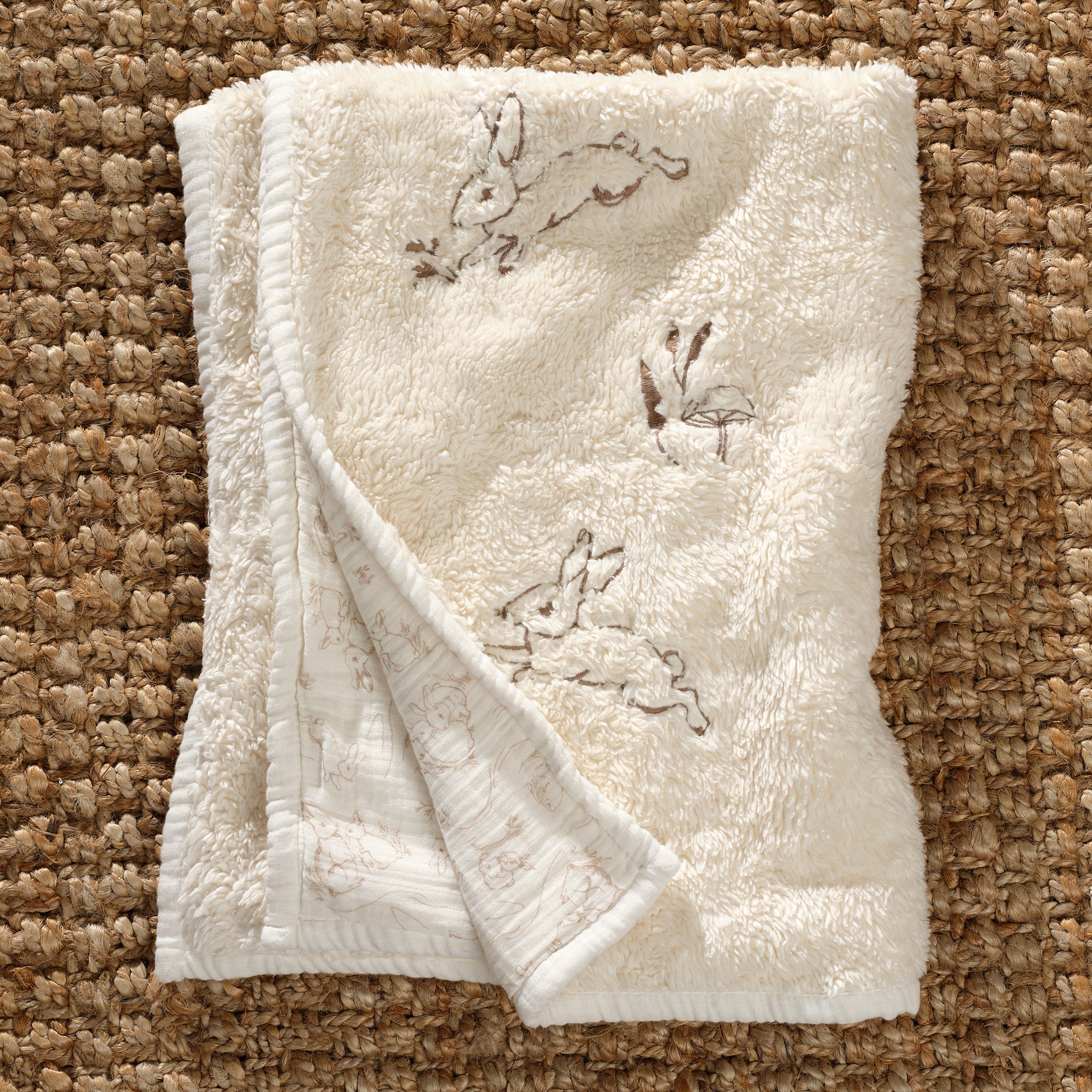 Signature Organic Bunny Coverlet Baby Blanket by Lambs & Ivy