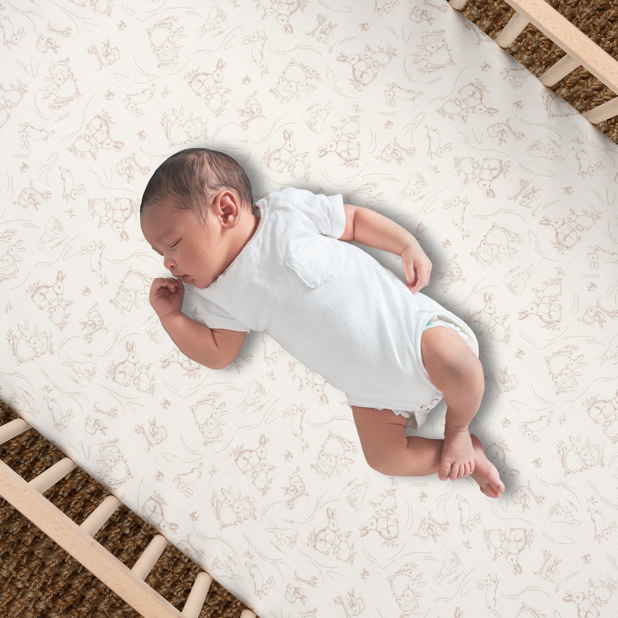 Signature Organic Cotton Bunny Fitted Crib Sheet by Lambs & Ivy