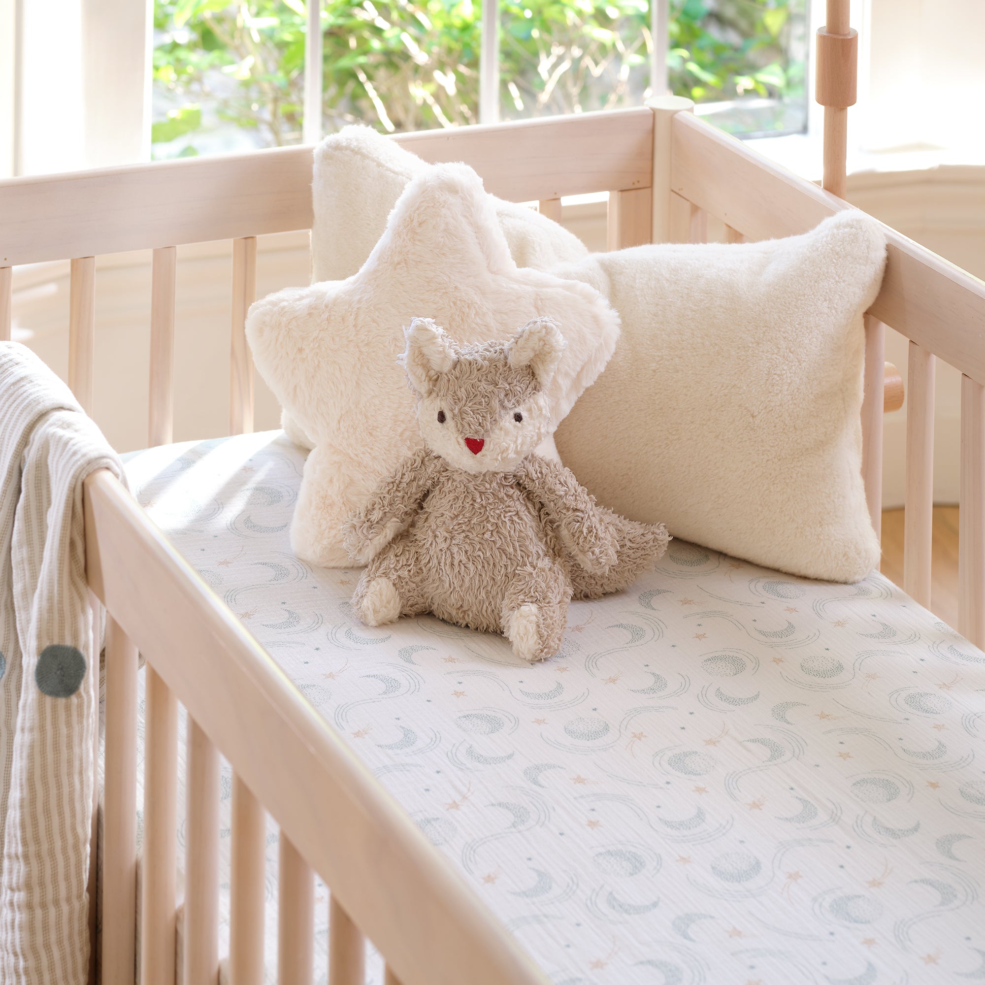 Signature Organic Cotton Celestial Fitted Crib Sheet by Lambs & Ivy