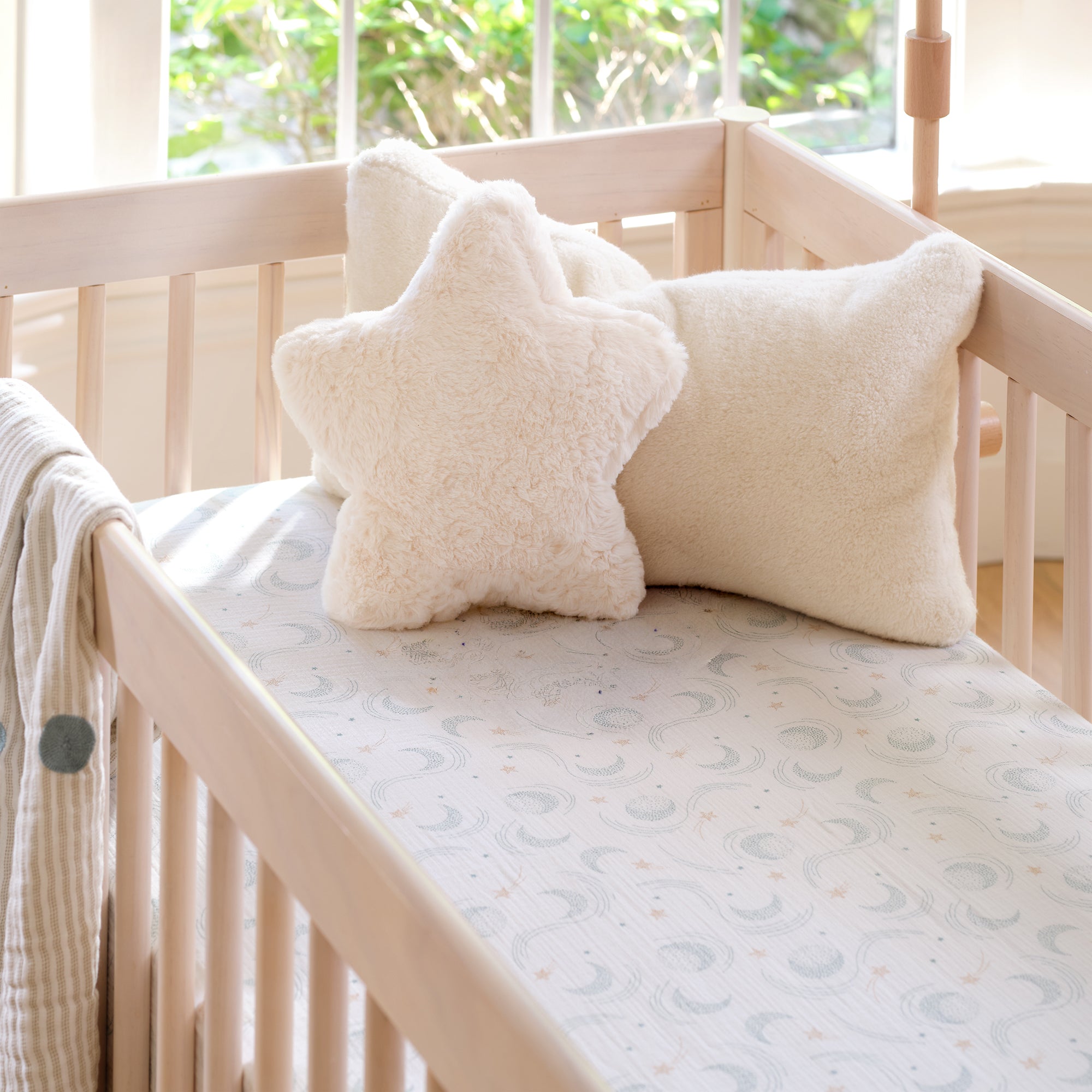 Signature Organic Cotton Celestial Fitted Crib Sheet by Lambs & Ivy