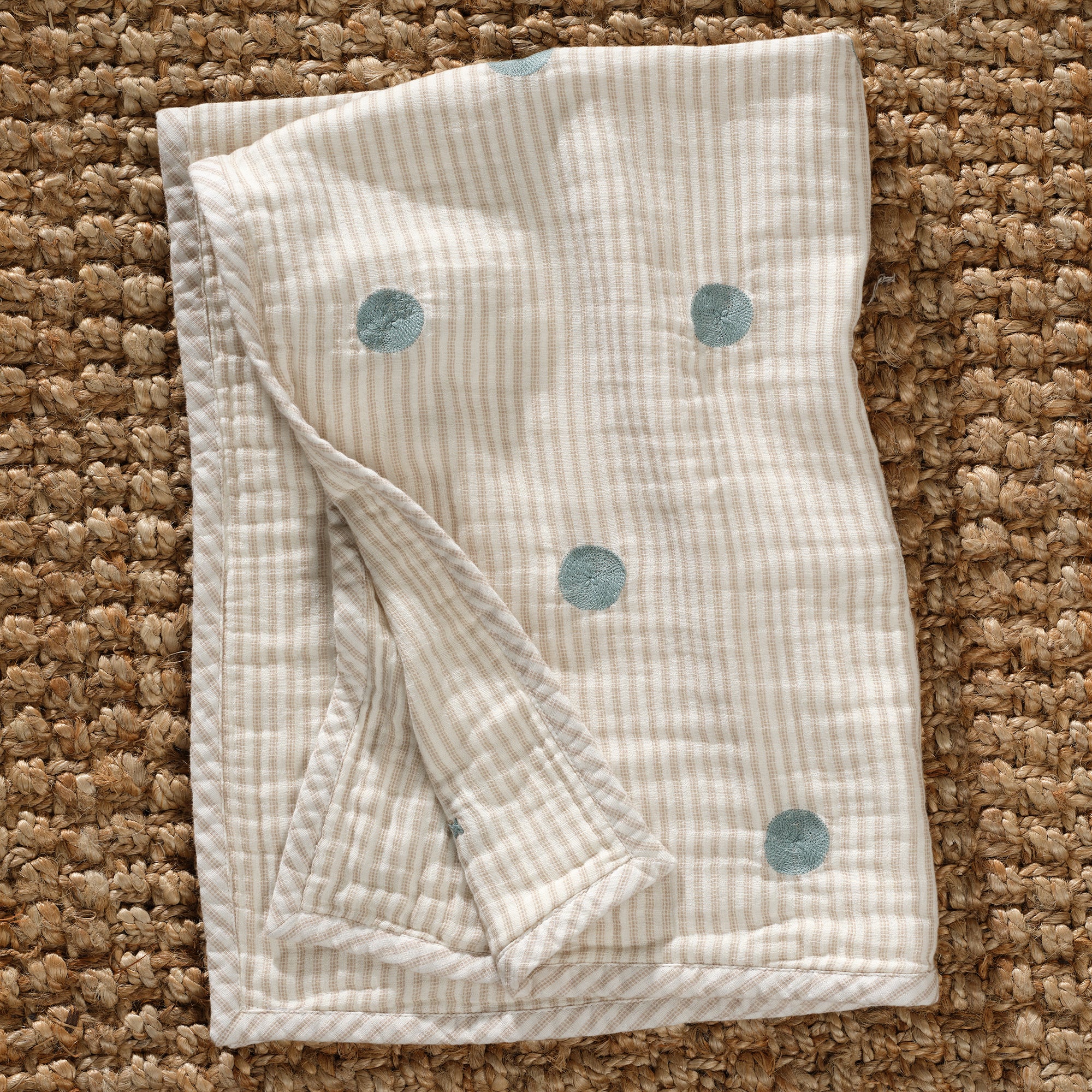 Signature Organic Embroidered Dot Crib Coverlet by Lambs & Ivy
