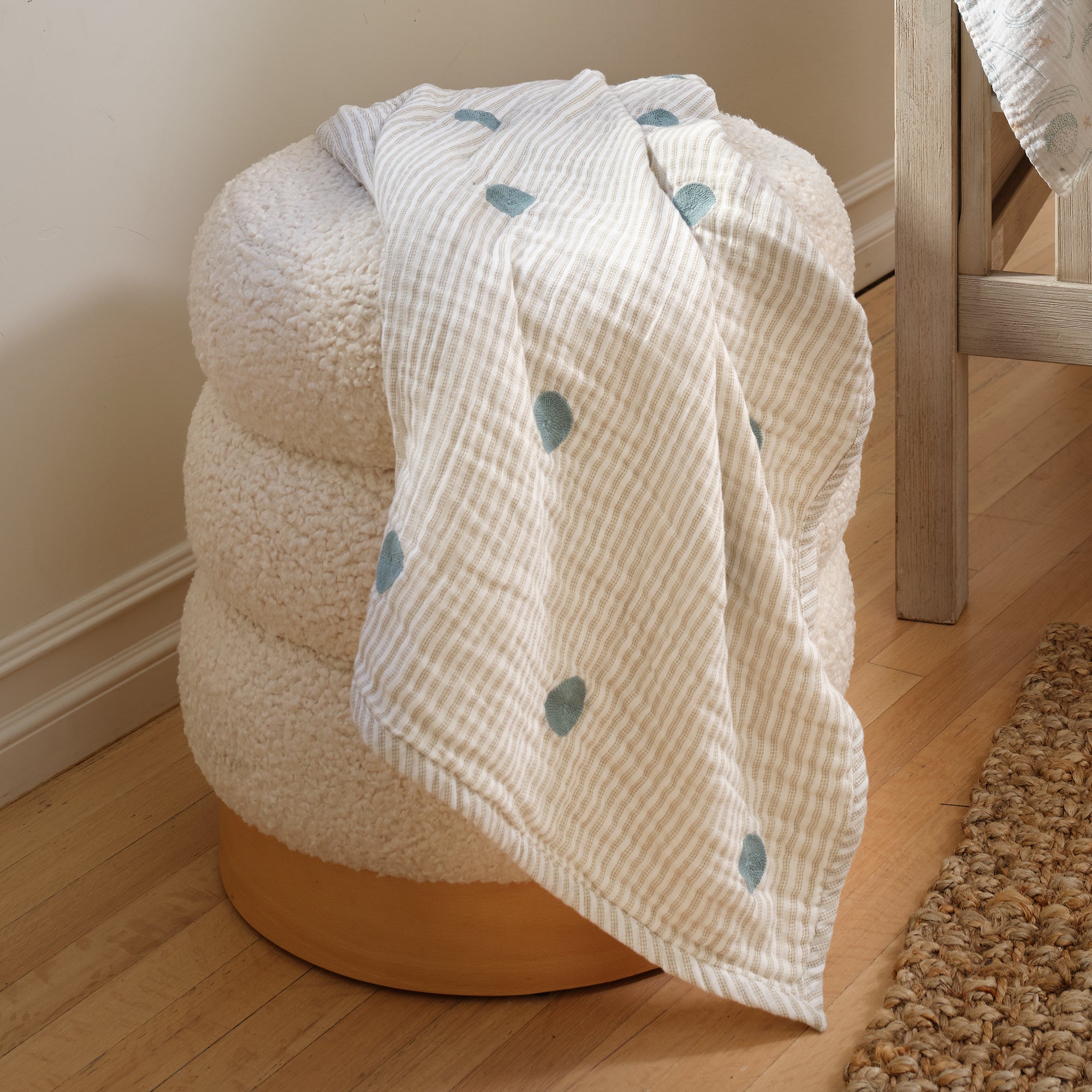 Signature Organic Embroidered Dot Crib Coverlet by Lambs & Ivy