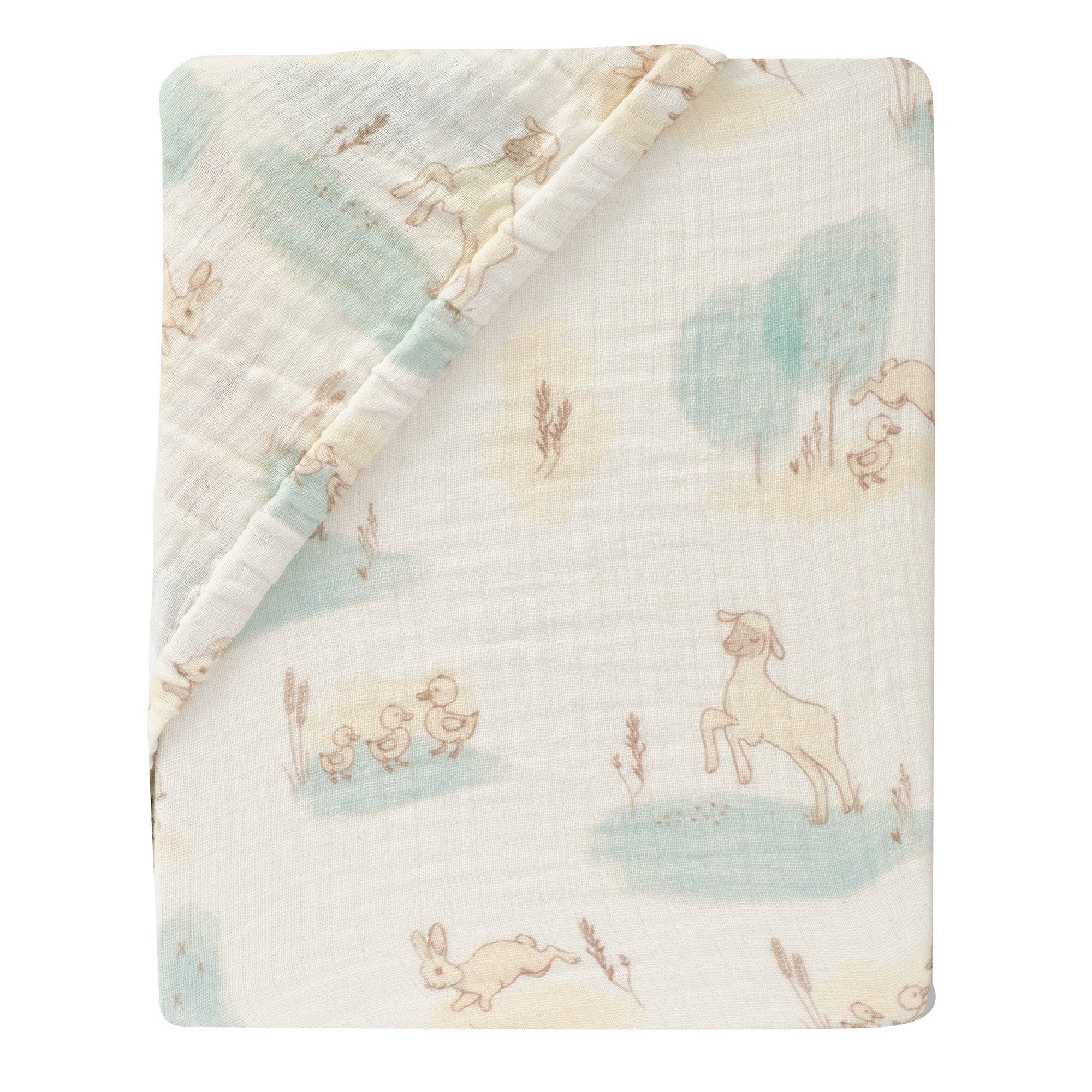 Signature Organic Cotton Meadow Fitted Crib Sheet by Lambs & Ivy