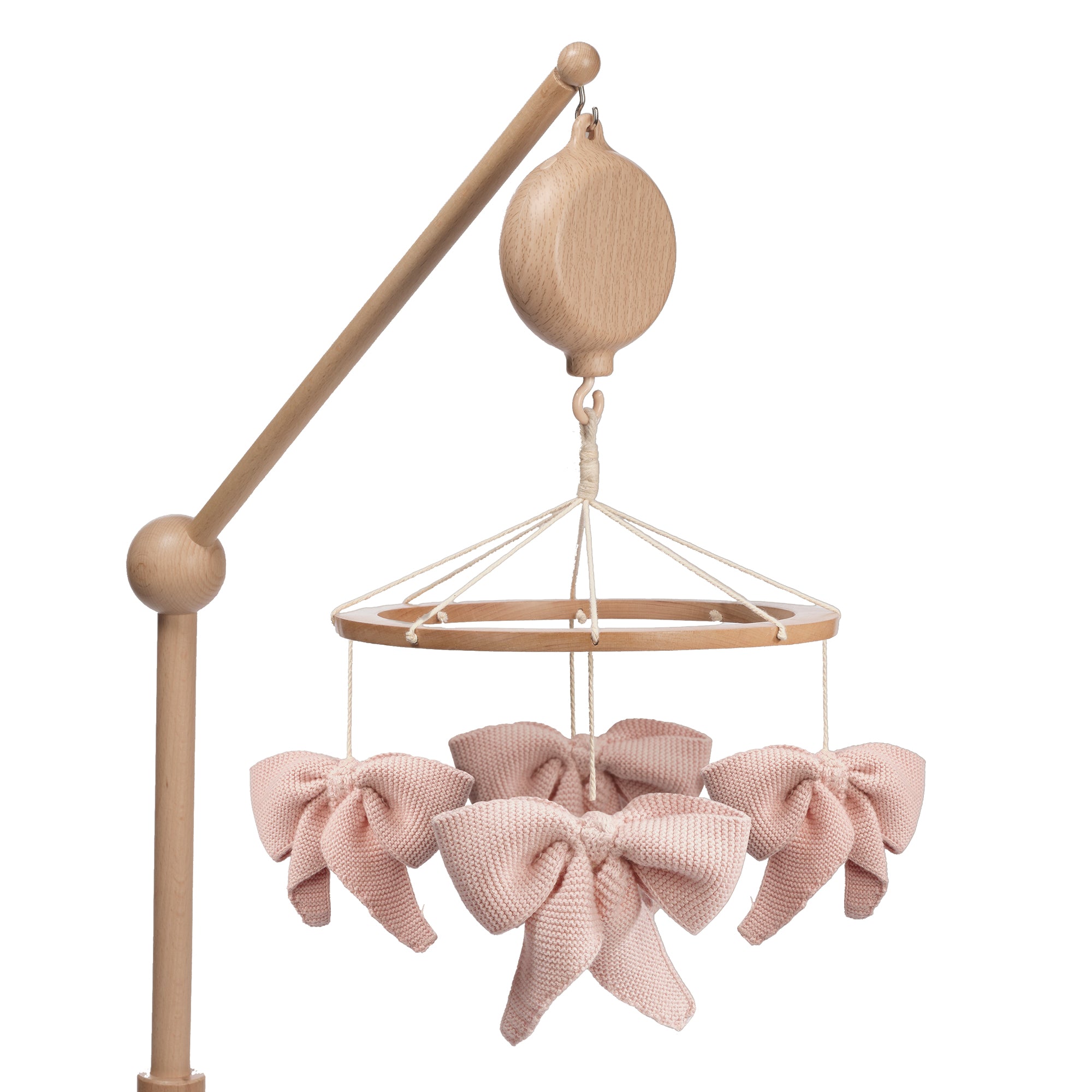 2-n-1 Organic Bow Musical Baby Crib Mobile by Lambs & Ivy