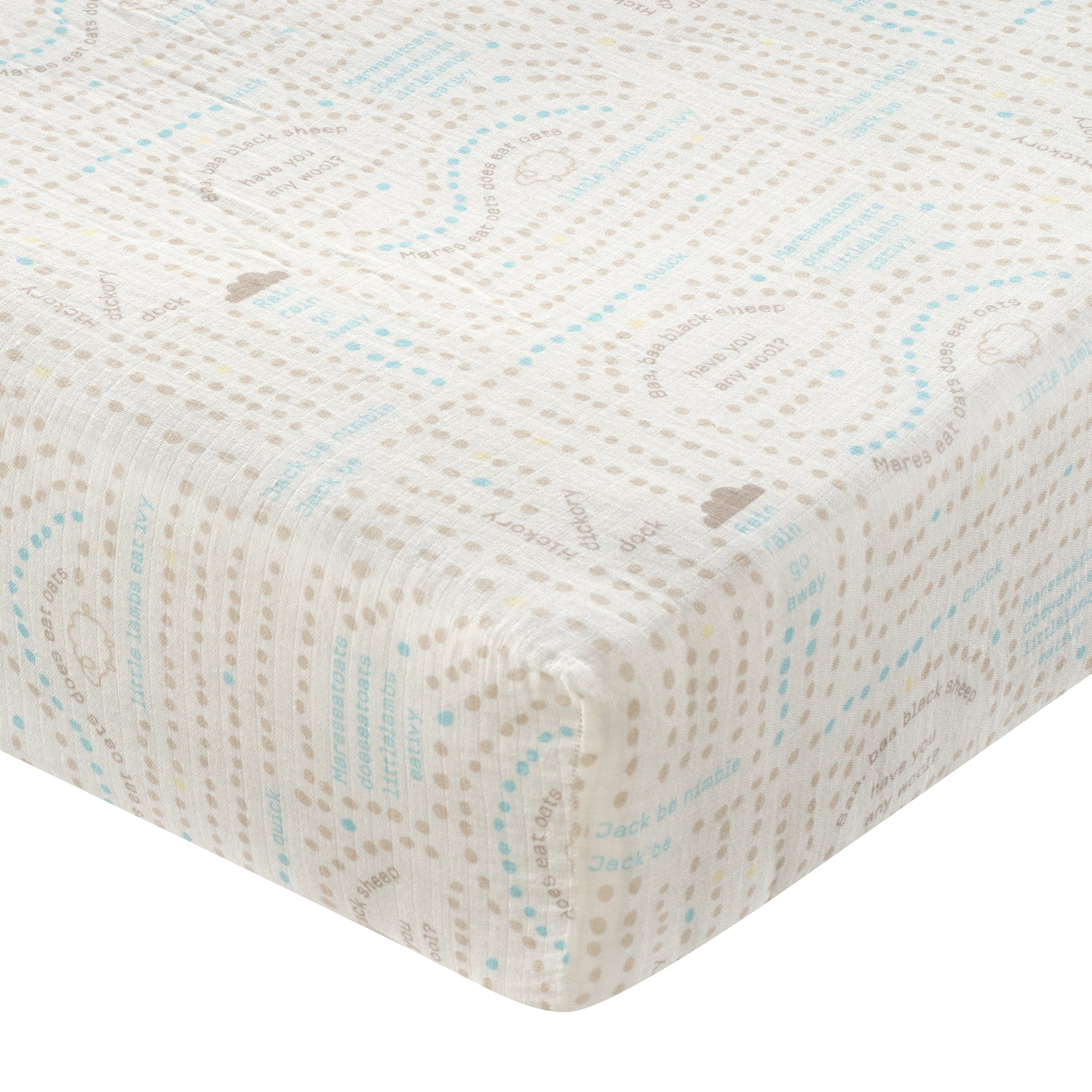Organic Cotton Nursery Rhyme Fitted Crib Sheet by Lambs & Ivy