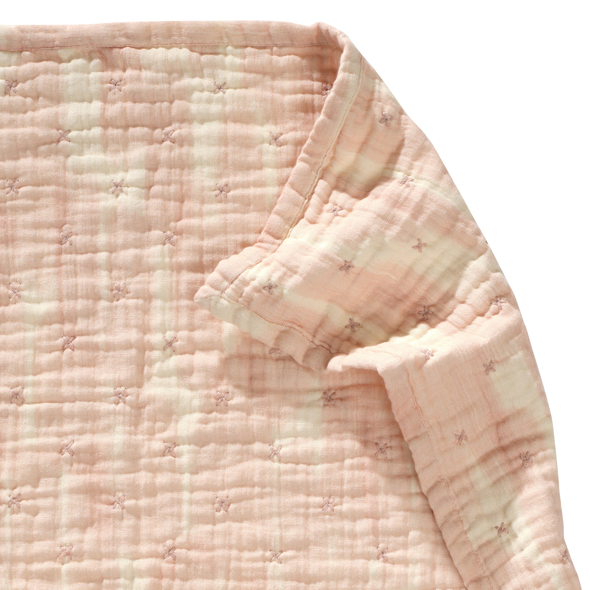 Signature Organic Pink Brush Stroke Coverlet by Lambs & Ivy