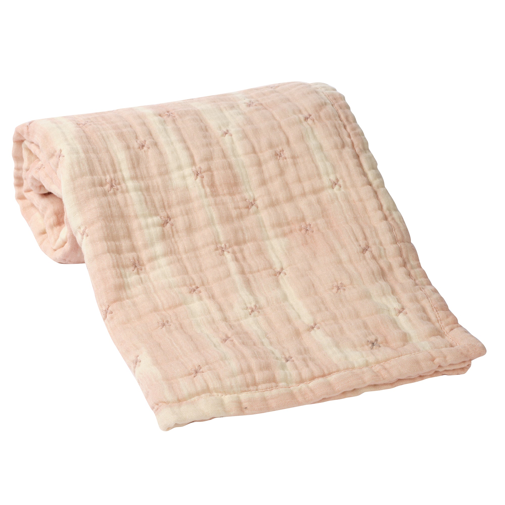 Signature Organic Pink Brush Stroke Coverlet by Lambs & Ivy