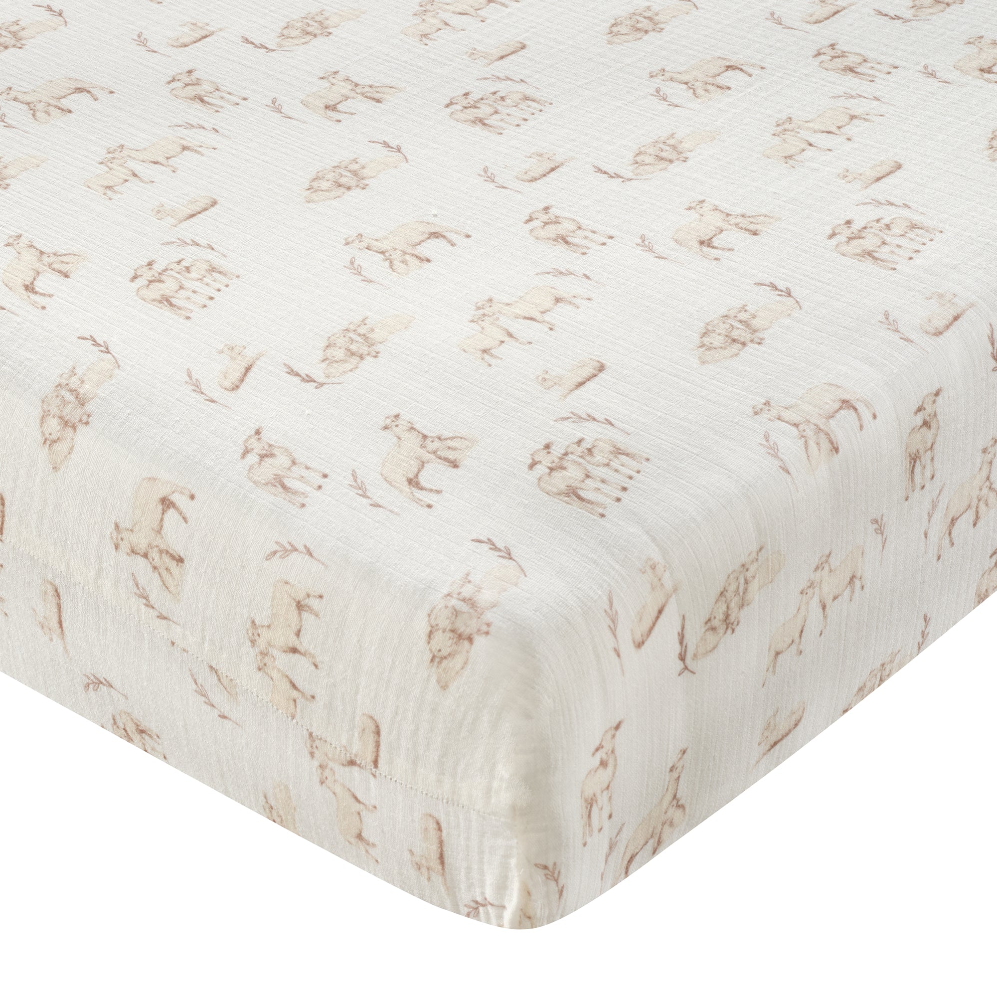Signature Organic Cotton Lamb Fitted Crib Sheet by Lambs & Ivy