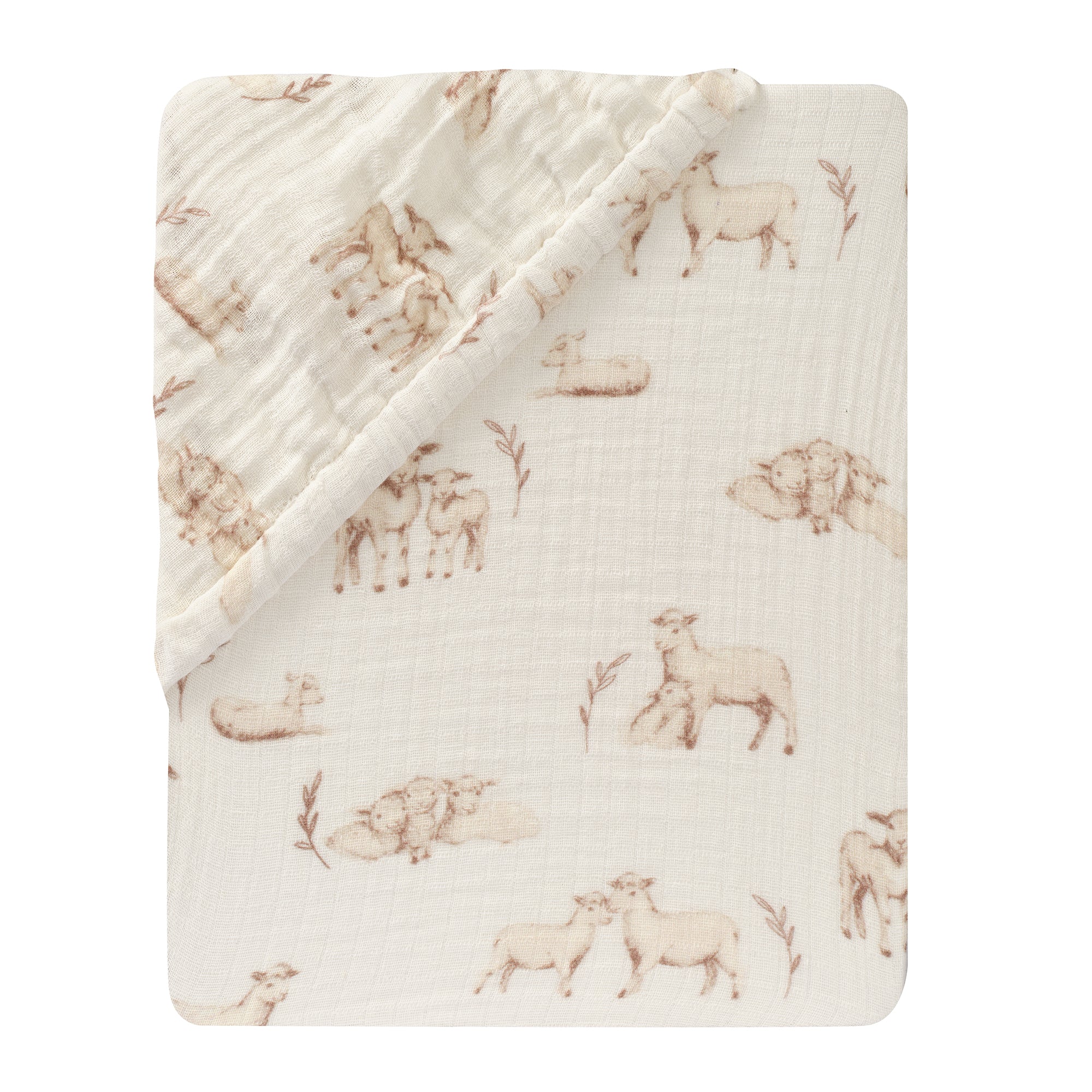 Signature Organic Cotton Lamb Fitted Crib Sheet by Lambs & Ivy