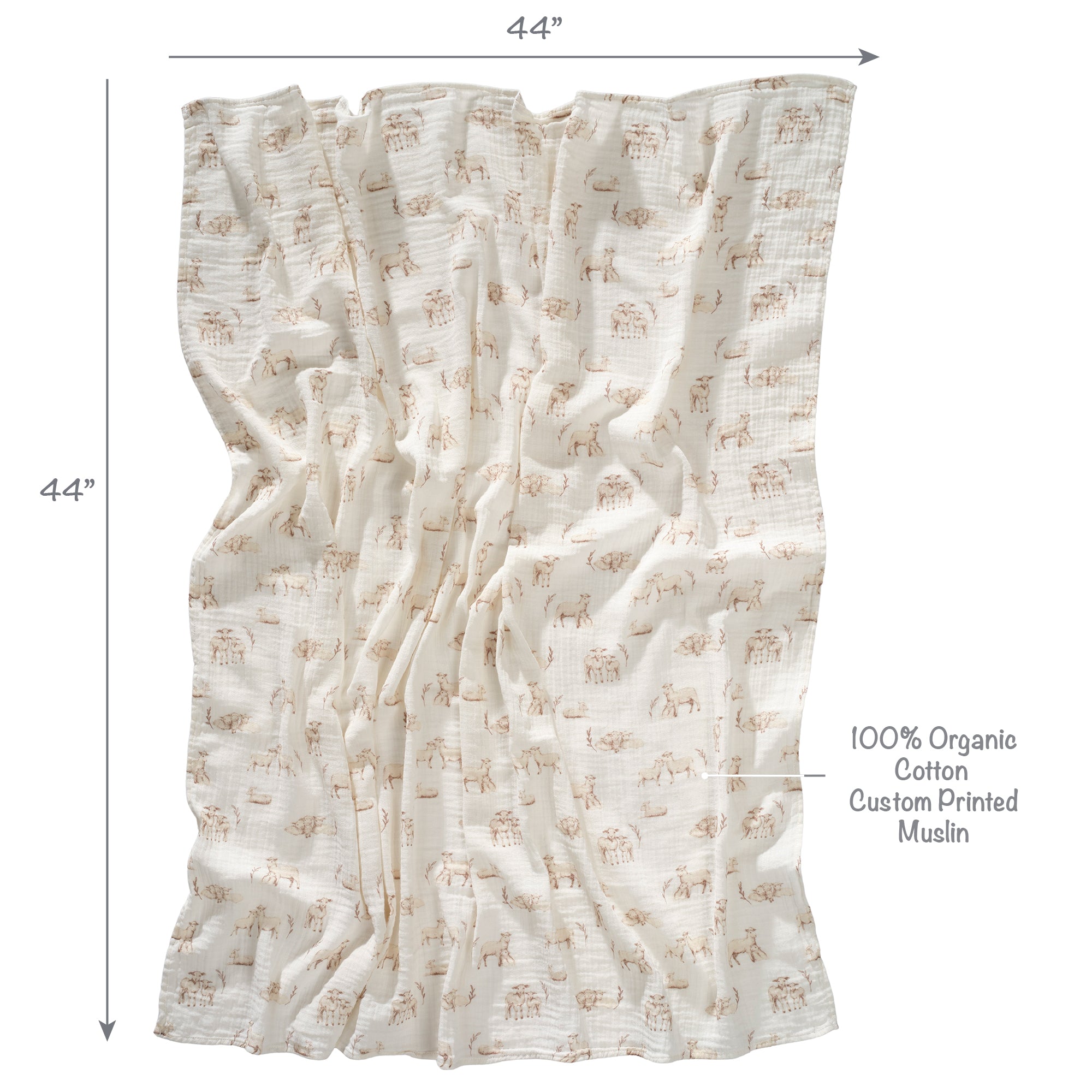 Signature Organic Lamb/Floral Swaddle Blankets by Lambs & Ivy