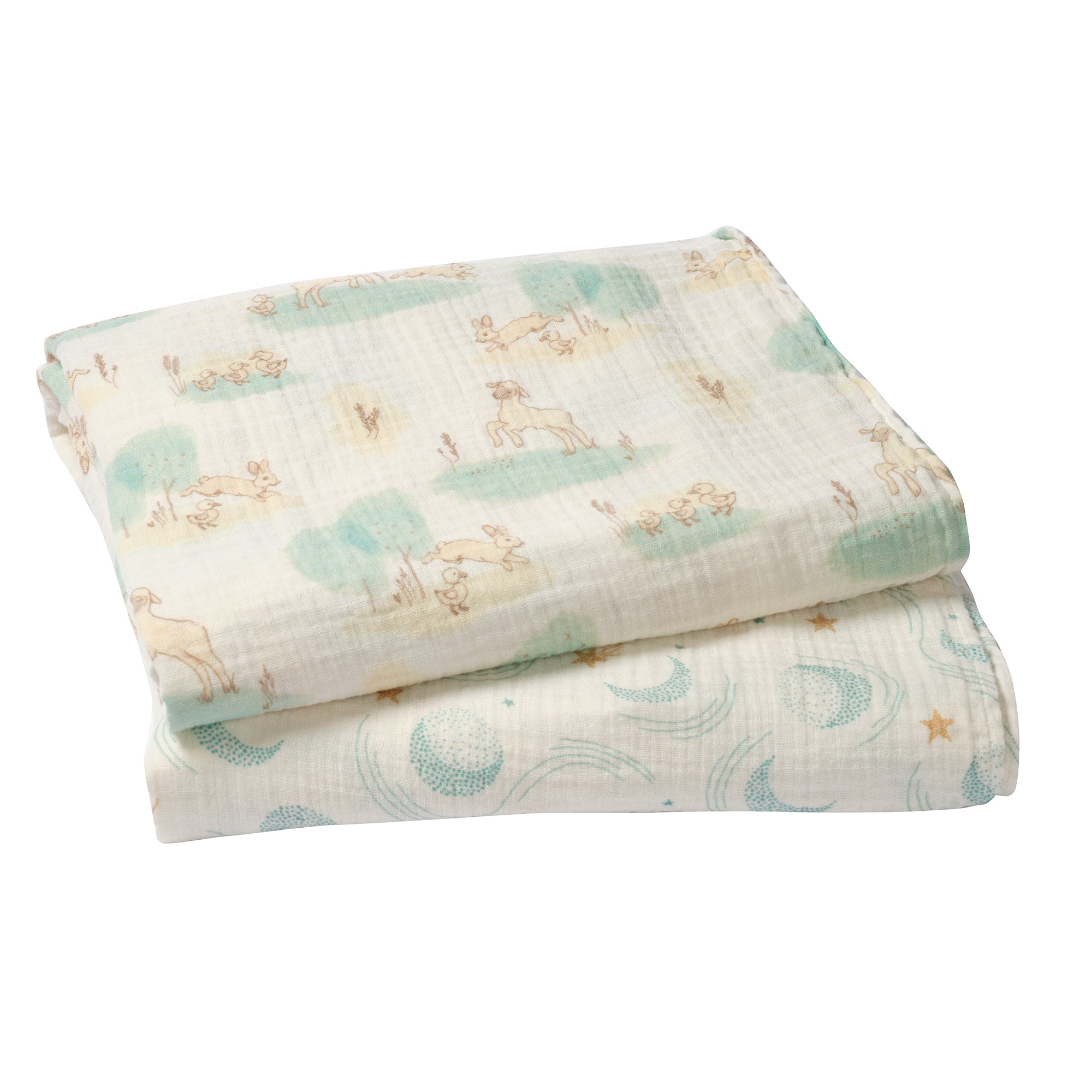 Signature Organic Celestial/Meadow Swaddle Blankets by Lambs & Ivy