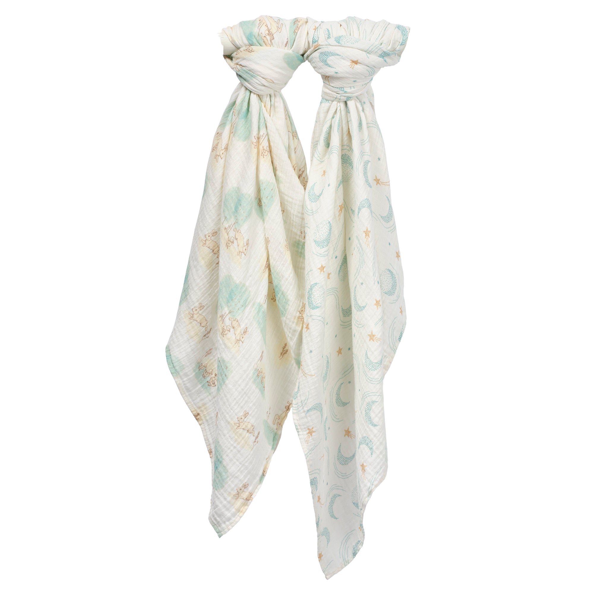 Signature Organic Celestial/Meadow Swaddle Blankets by Lambs & Ivy