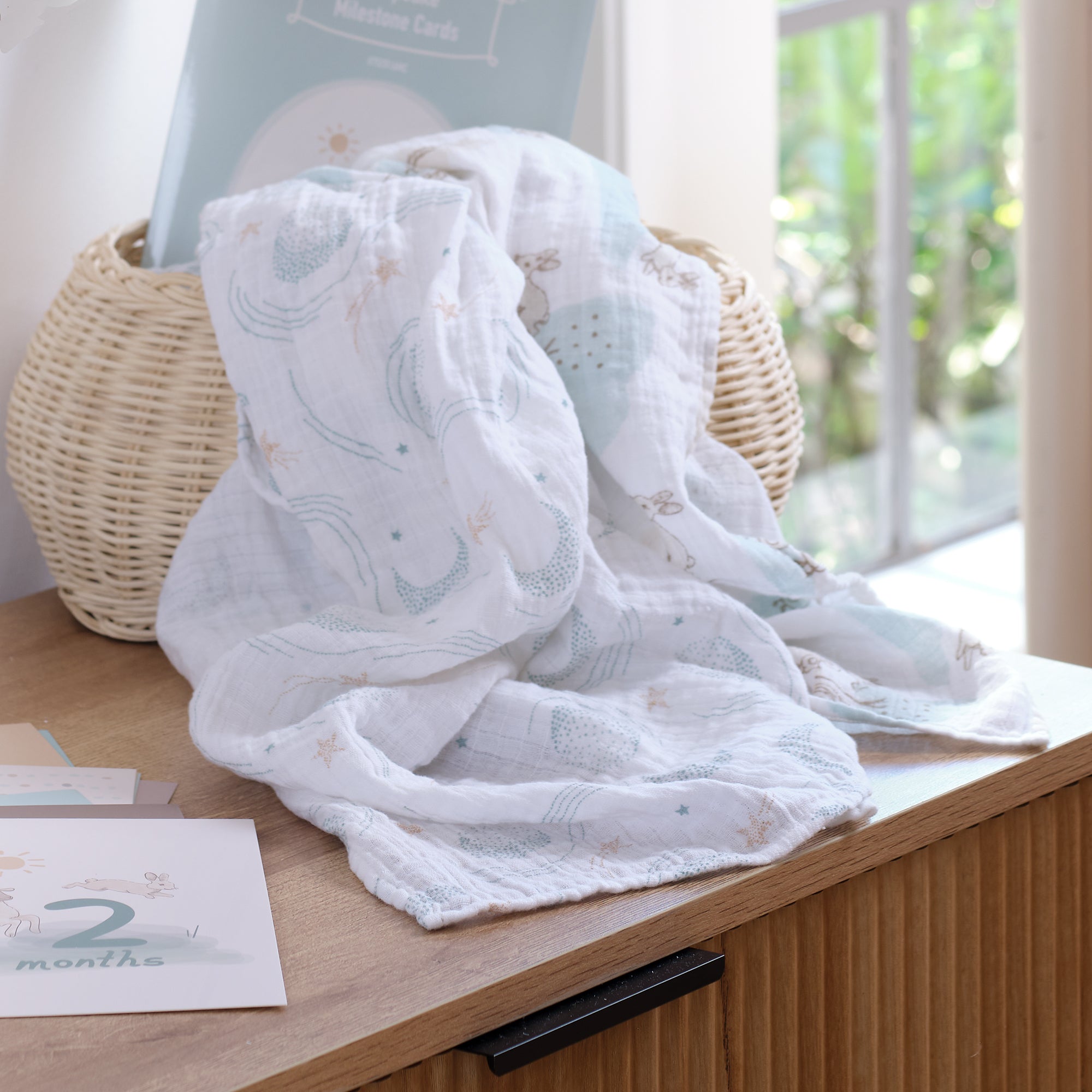 Signature Organic Celestial/Meadow Swaddle Blankets by Lambs & Ivy
