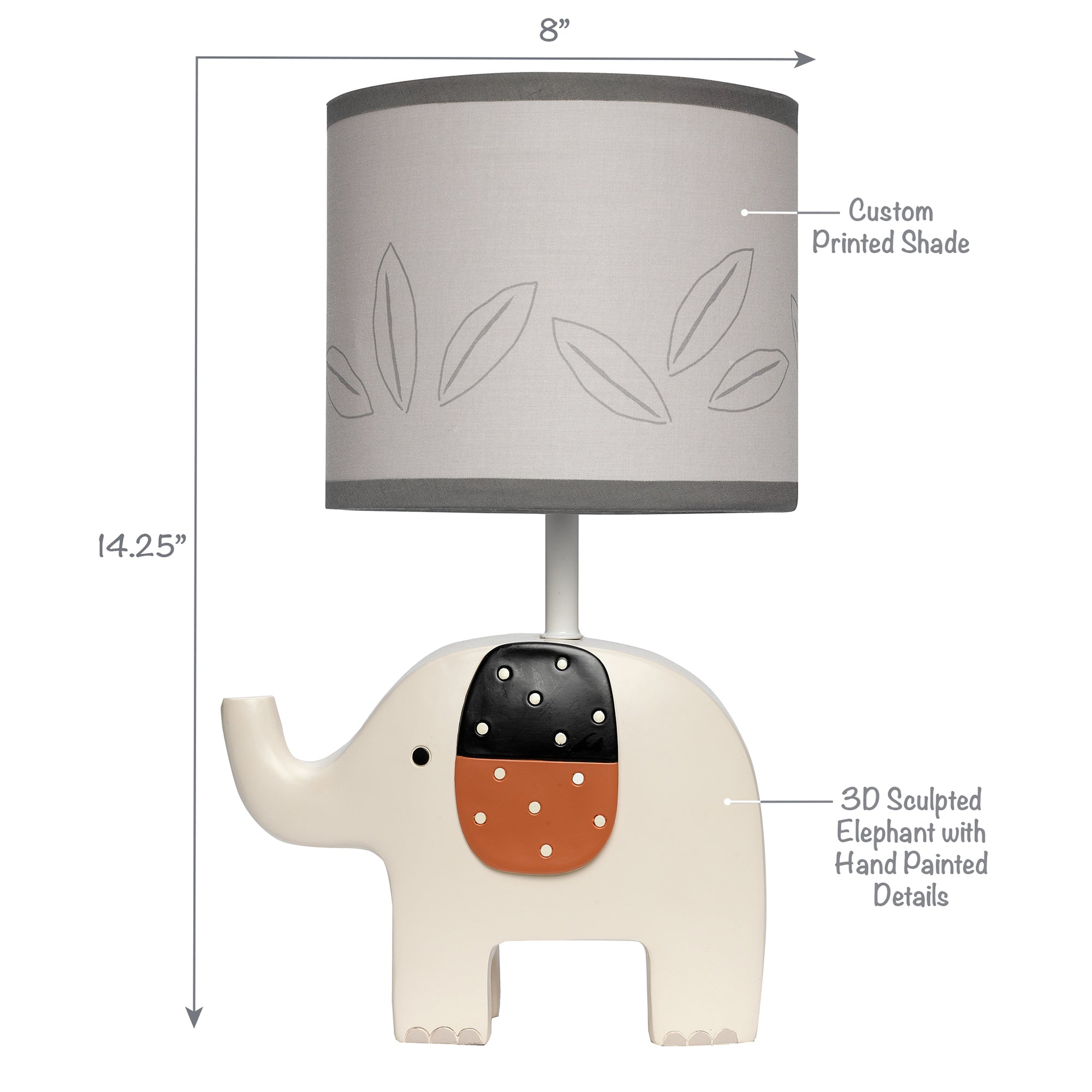 Patchwork Jungle Lamp With Shade & Bulb by Lambs & Ivy