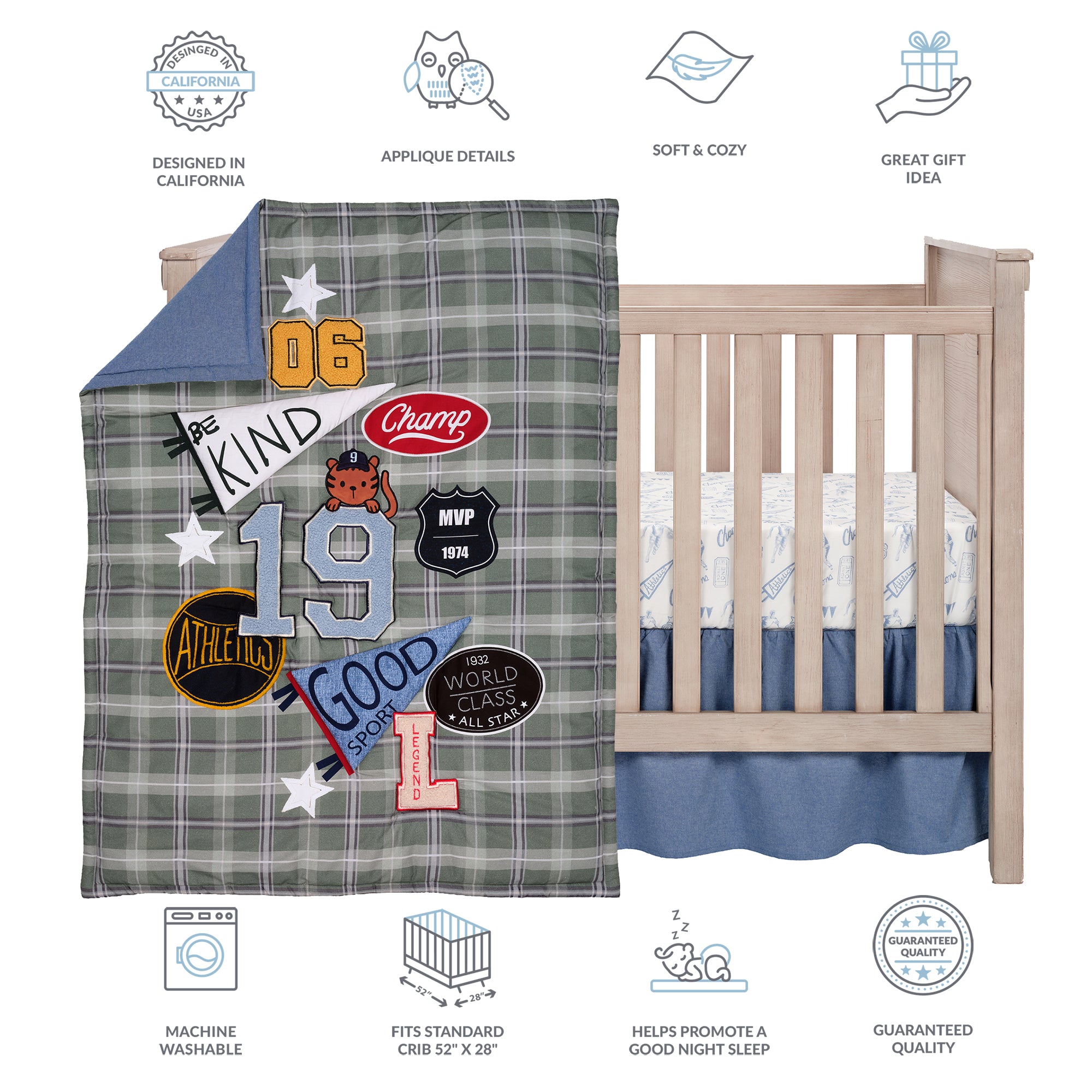 Pep Rally 3-Piece Crib Bedding Set by Lambs & Ivy
