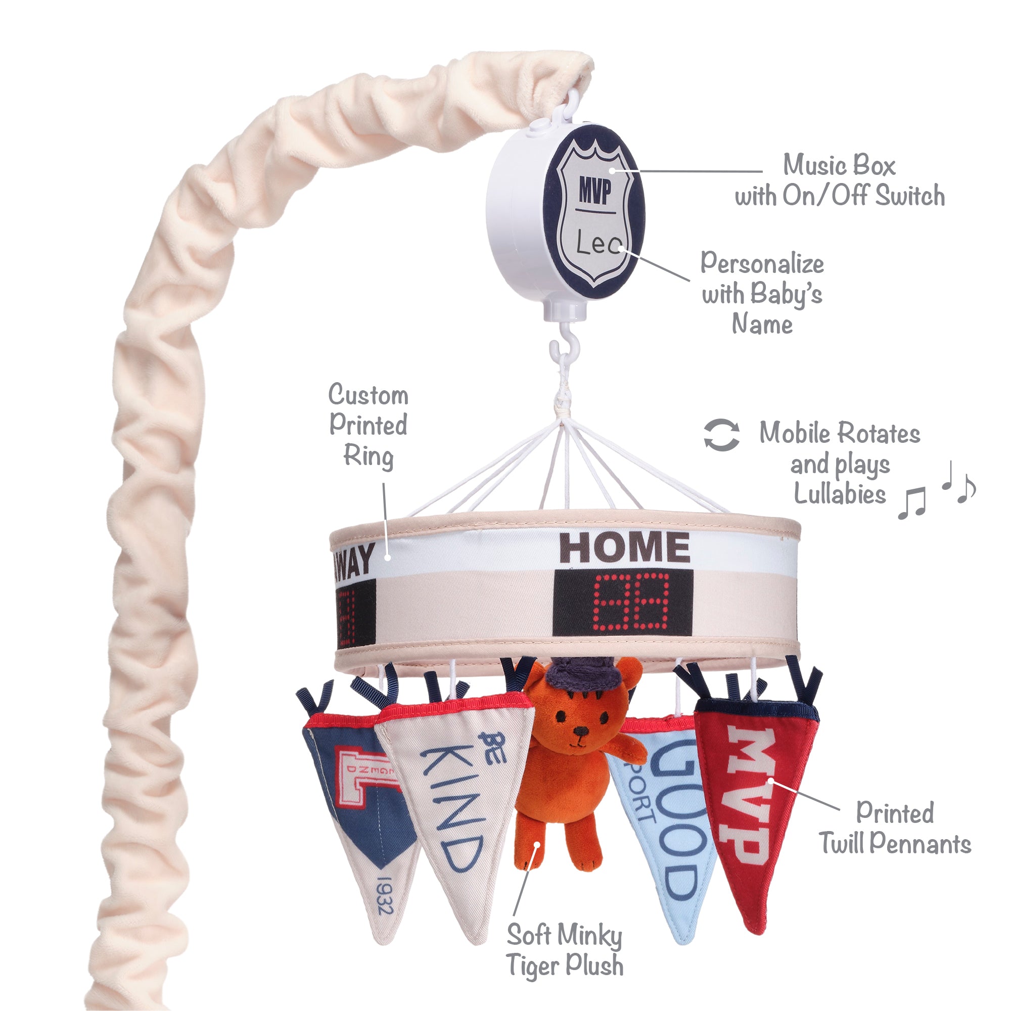 Pep Rally Musical Baby Crib Mobile by Lambs & Ivy