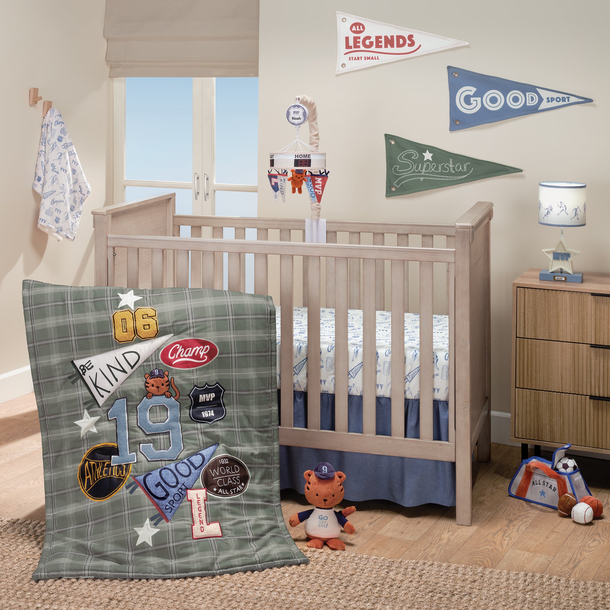 Pep Rally Cotton Fitted Crib Sheet by Lambs & Ivy