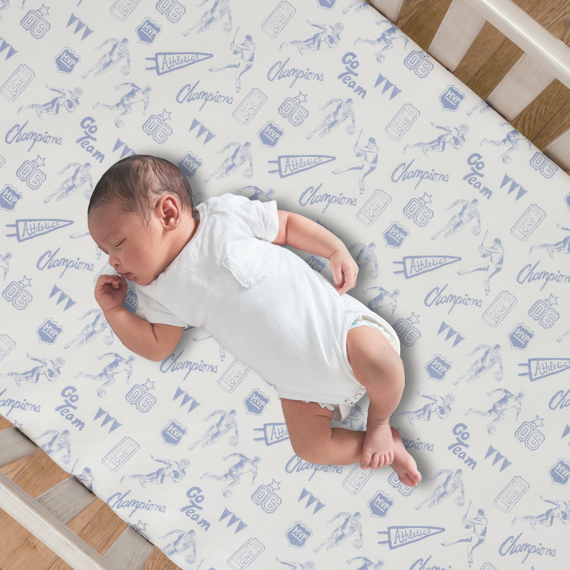 Pep Rally Cotton Fitted Crib Sheet by Lambs & Ivy