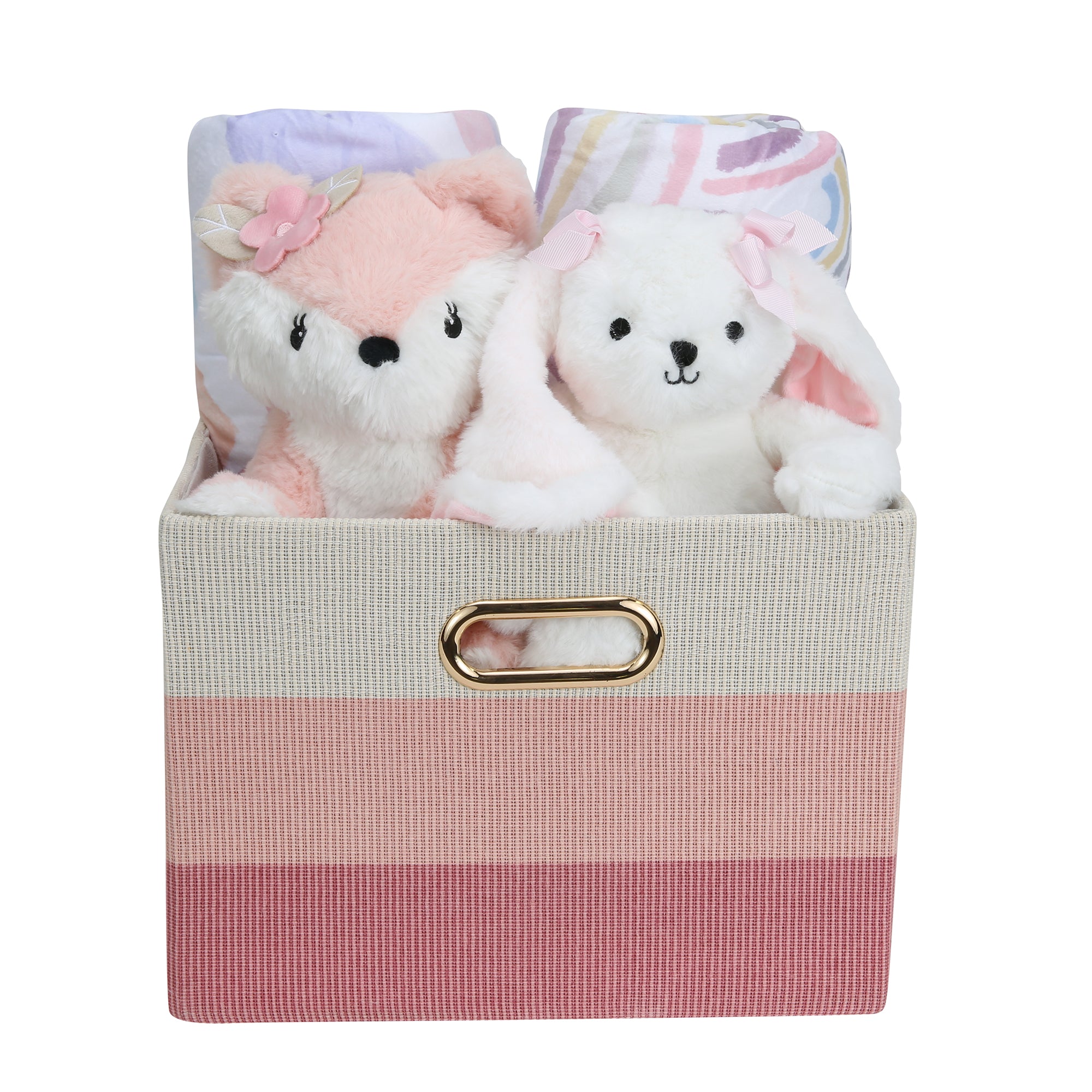Luxury Pink 5-Piece Baby Gift Basket by Lambs & Ivy