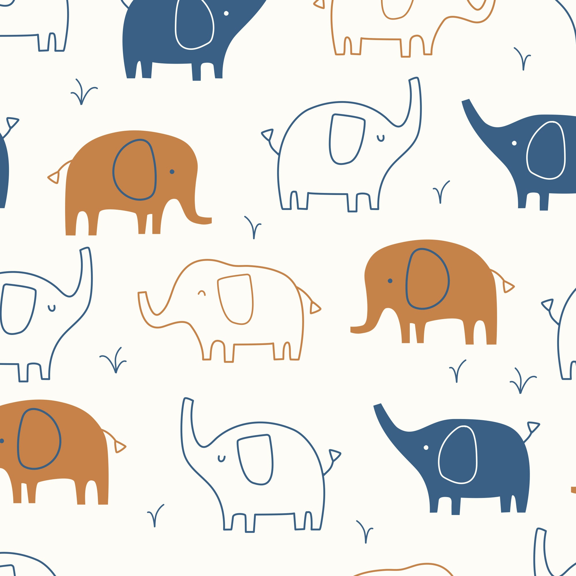 Playful Elephant Cotton Fitted Crib Sheet by Lambs & Ivy