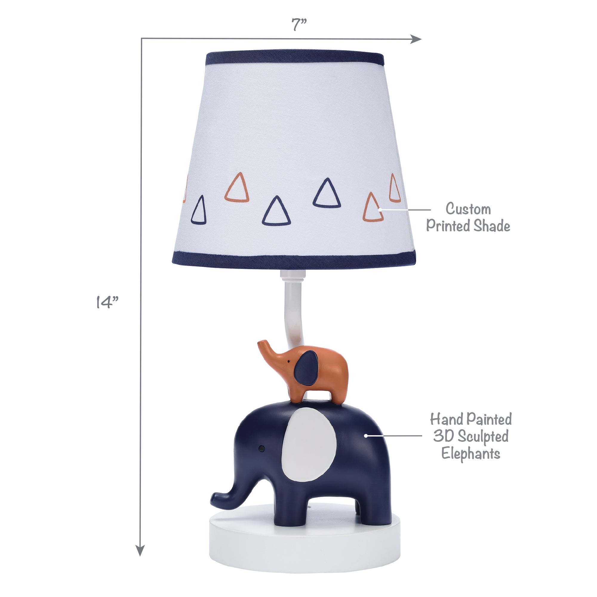 summer infant elephant night light Playful Elephant Blue/White Nursery Lamp with Shade and Light Bulb