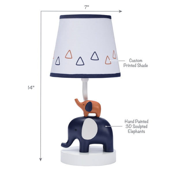 Playful Elephant Lamp with Shade & Bulb by Lambs & Ivy