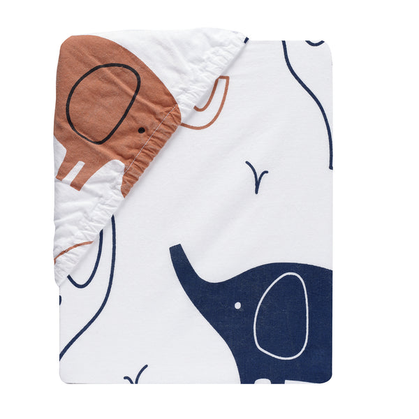 Playful Elephant Cotton Fitted Crib Sheet by Lambs & Ivy