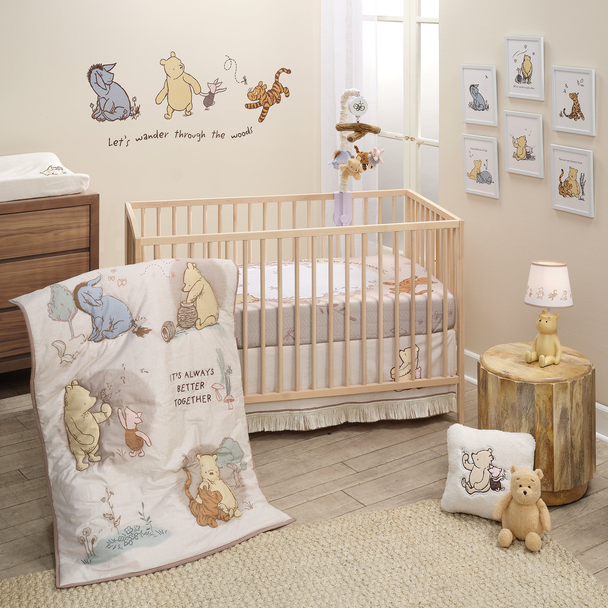 Pooh Bear & Pals Cotton Fitted Crib Sheet by Lambs & Ivy